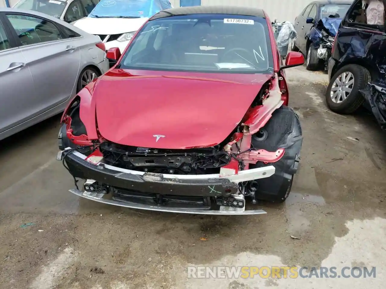 9 Photograph of a damaged car 5YJ3E1EBXNF247730 TESLA MODEL 3 2022