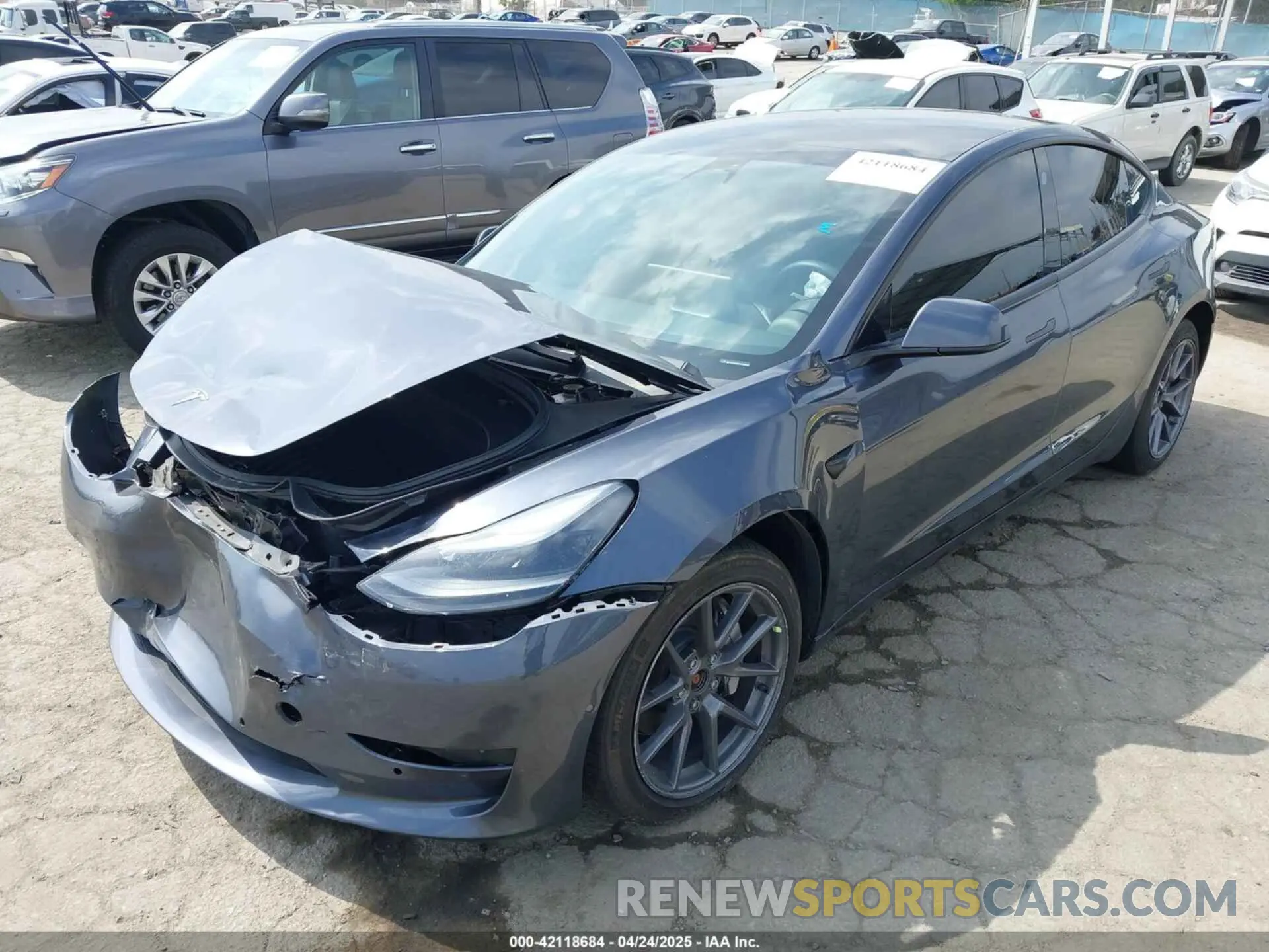 2 Photograph of a damaged car 5YJ3E1EBXNF250840 TESLA MODEL 3 2022