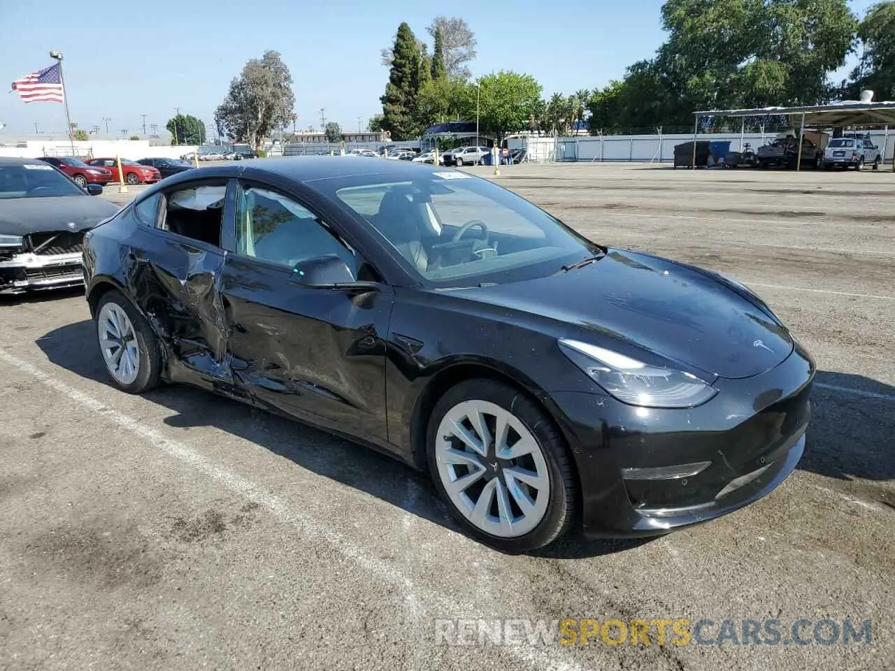 4 Photograph of a damaged car 5YJ3E1EBXNF295261 TESLA MODEL 3 2022