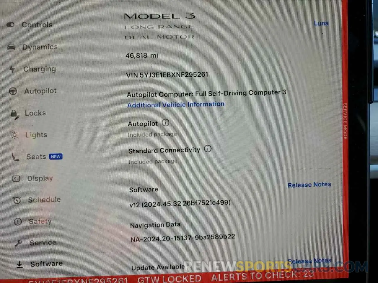 9 Photograph of a damaged car 5YJ3E1EBXNF295261 TESLA MODEL 3 2022