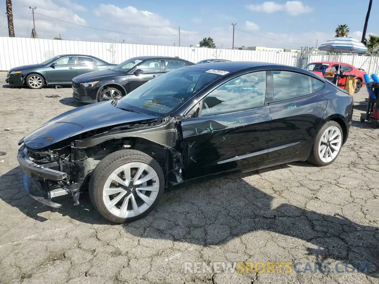 1 Photograph of a damaged car 5YJ3E1EBXNF304895 TESLA MODEL 3 2022