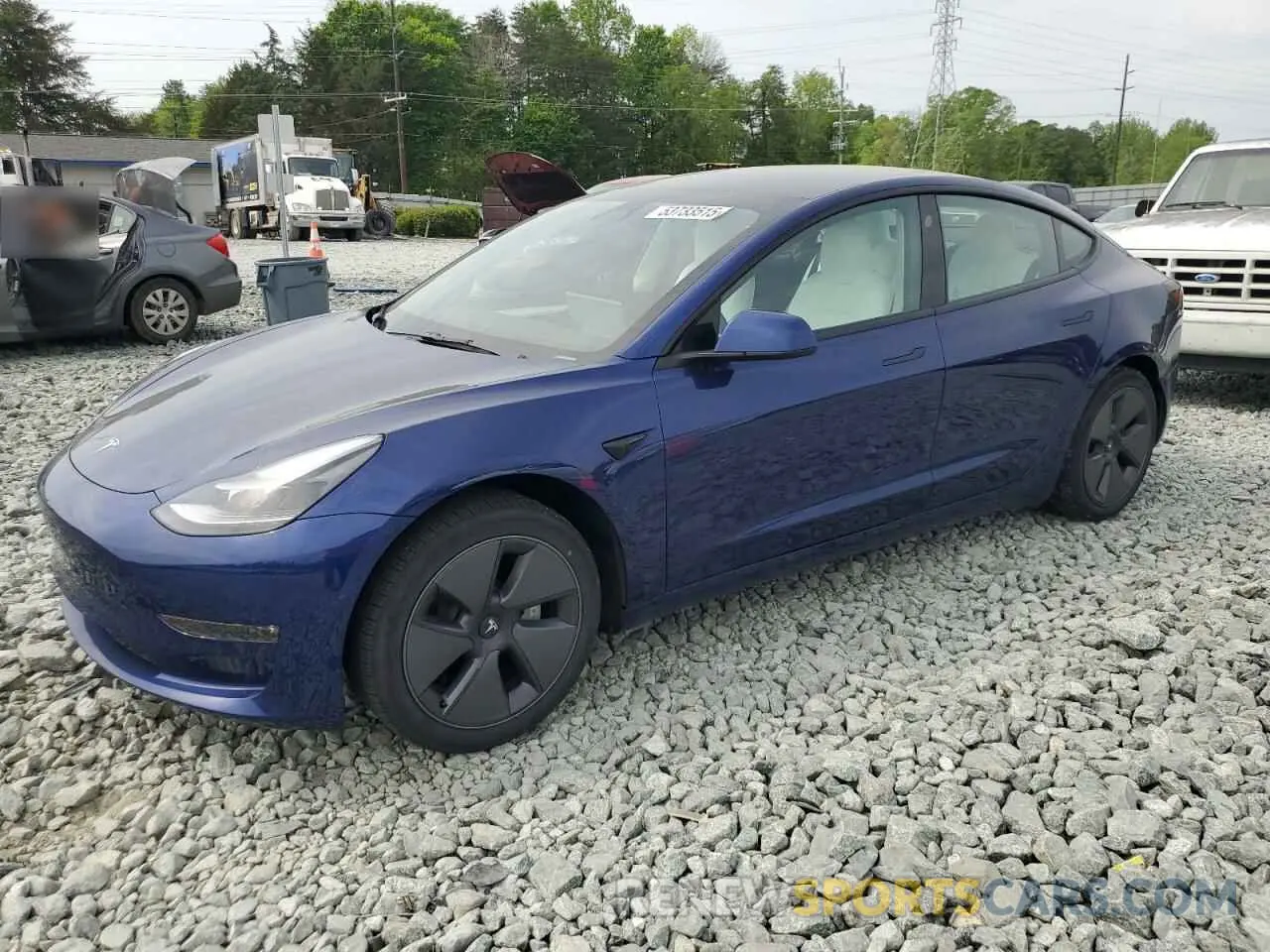 1 Photograph of a damaged car 5YJ3E1EBXNF327514 TESLA MODEL 3 2022
