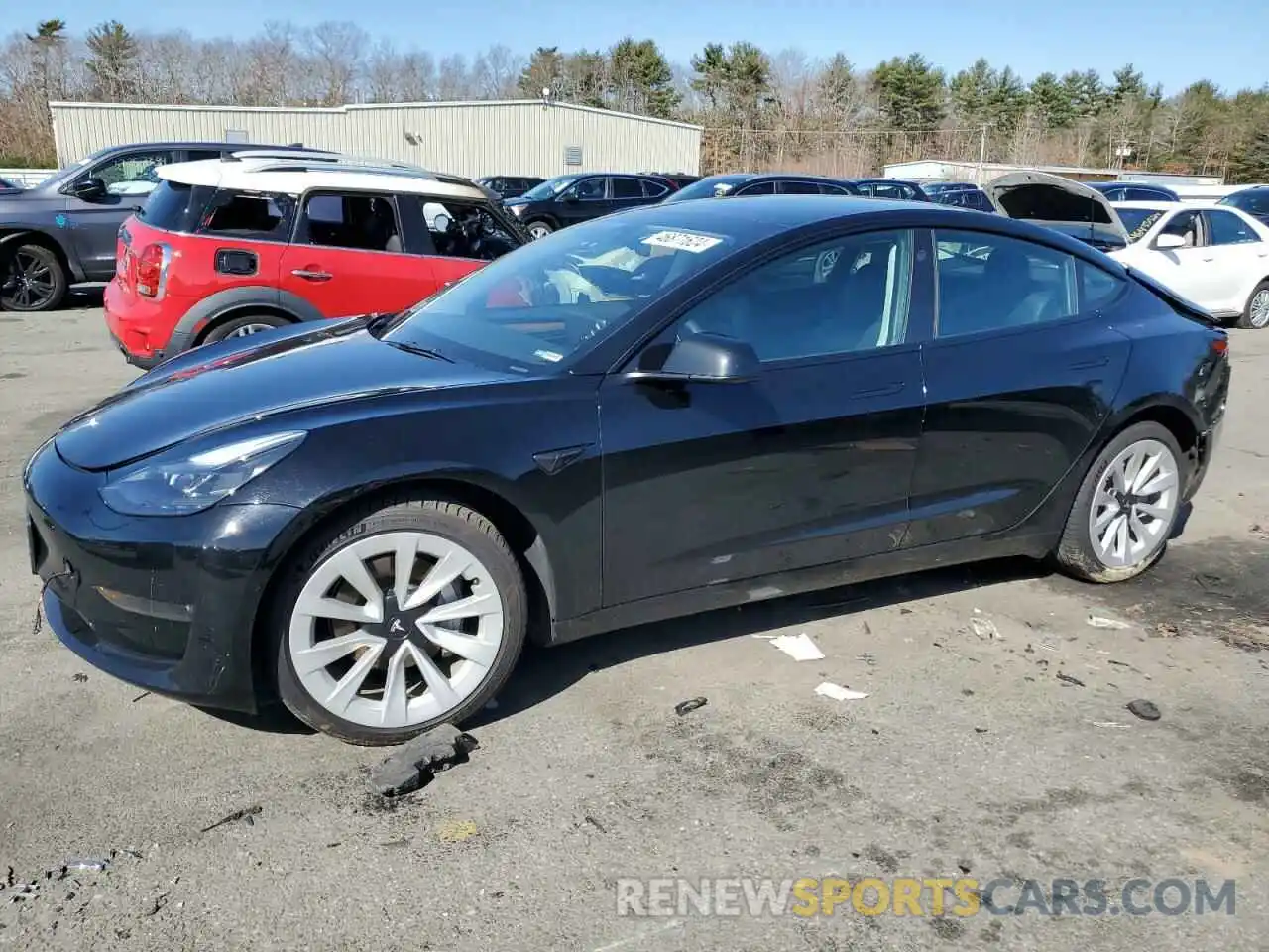 1 Photograph of a damaged car 5YJ3E1EBXNF333474 TESLA MODEL 3 2022