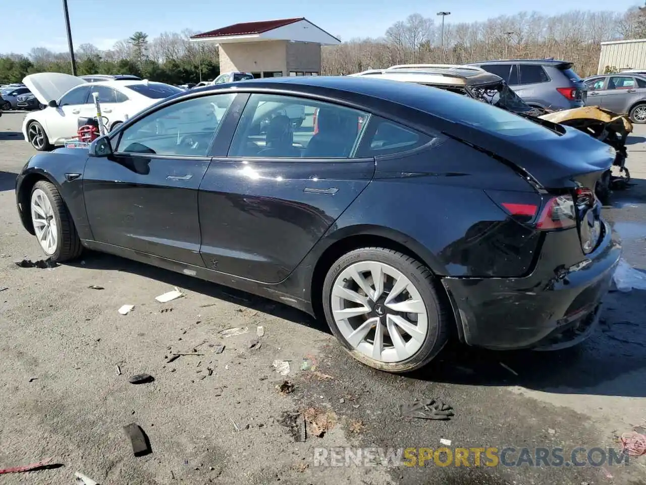 2 Photograph of a damaged car 5YJ3E1EBXNF333474 TESLA MODEL 3 2022