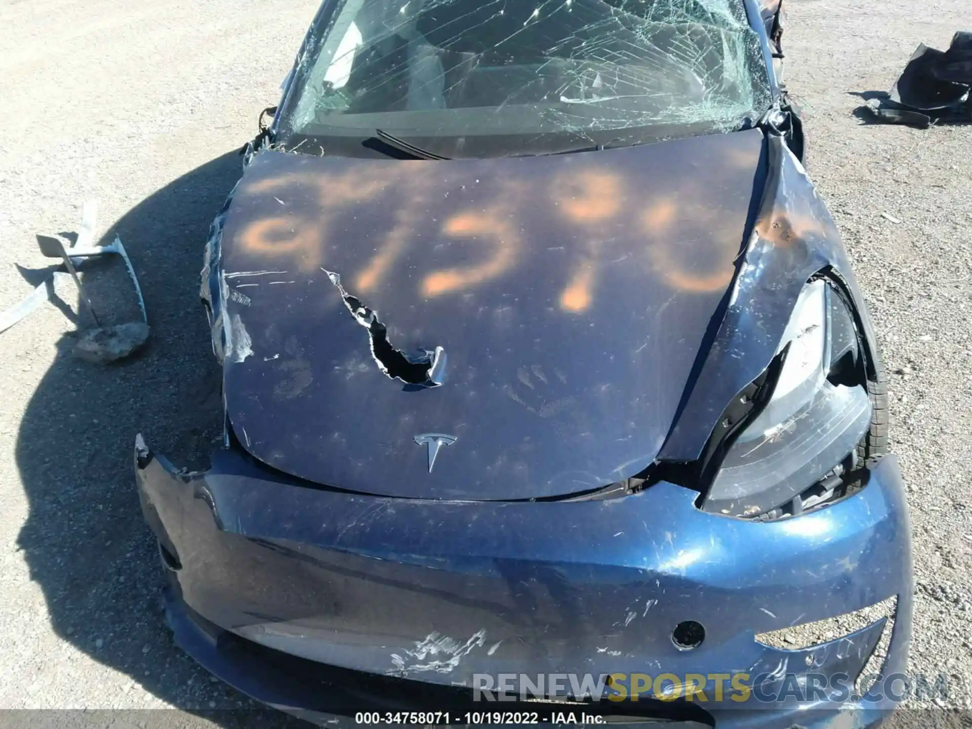 10 Photograph of a damaged car 5YJ3E1EBXNF334561 TESLA MODEL 3 2022