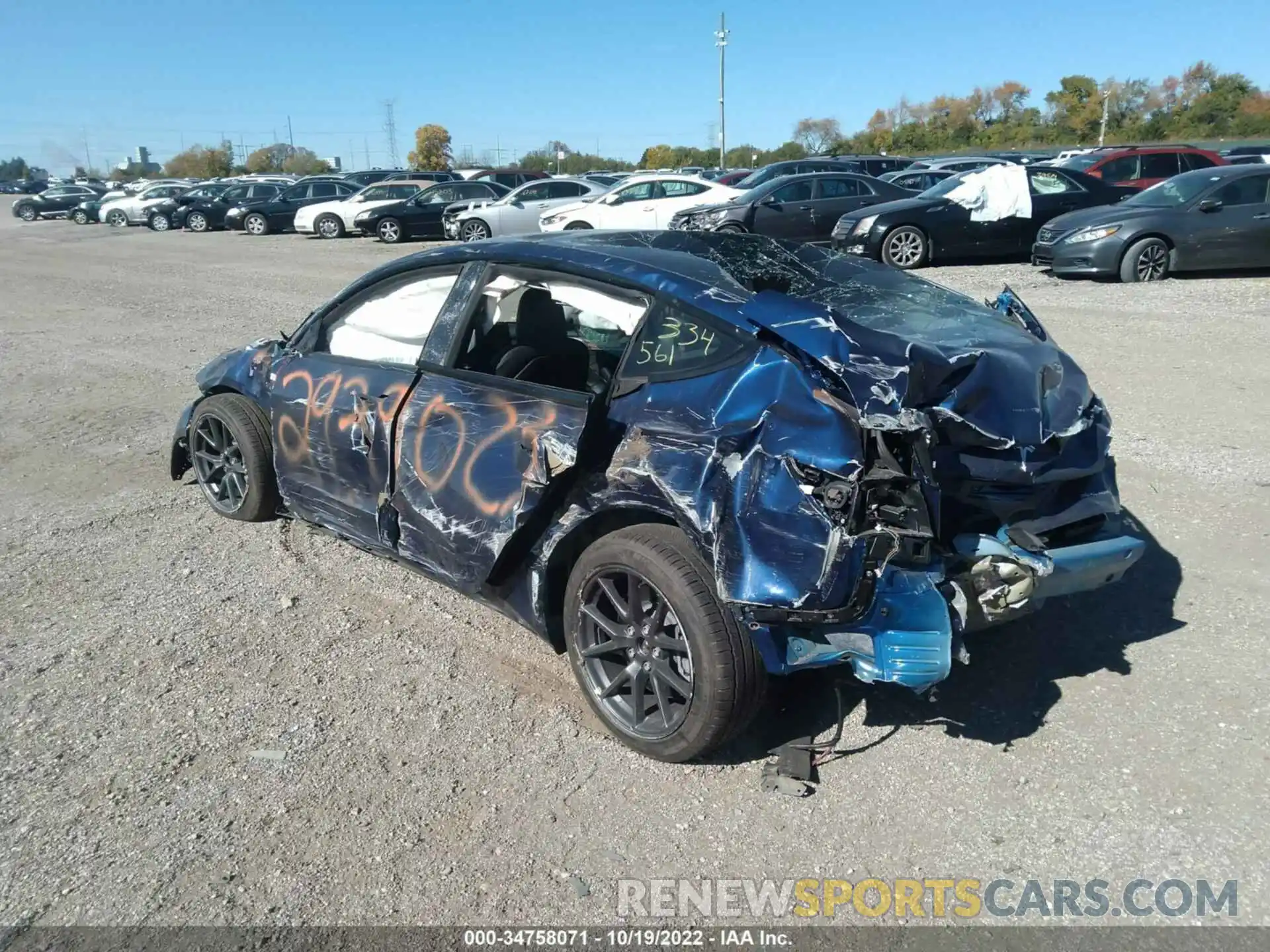 3 Photograph of a damaged car 5YJ3E1EBXNF334561 TESLA MODEL 3 2022