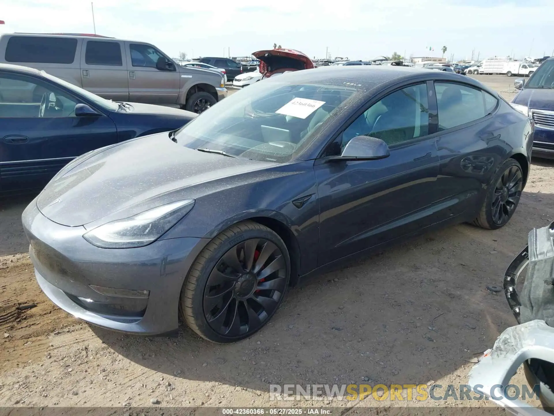 2 Photograph of a damaged car 5YJ3E1EC0NF165739 TESLA MODEL 3 2022