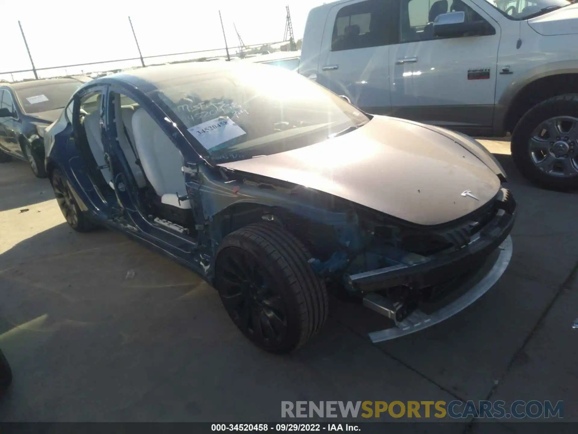 1 Photograph of a damaged car 5YJ3E1EC0NF237944 TESLA MODEL 3 2022