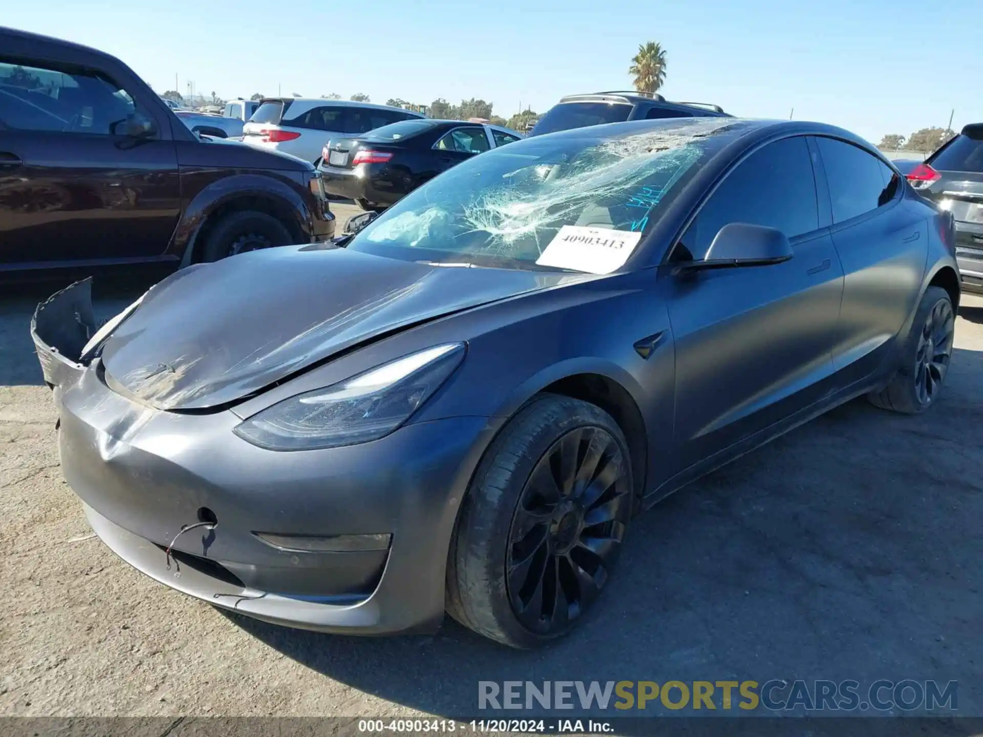 2 Photograph of a damaged car 5YJ3E1EC0NF248295 TESLA MODEL 3 2022