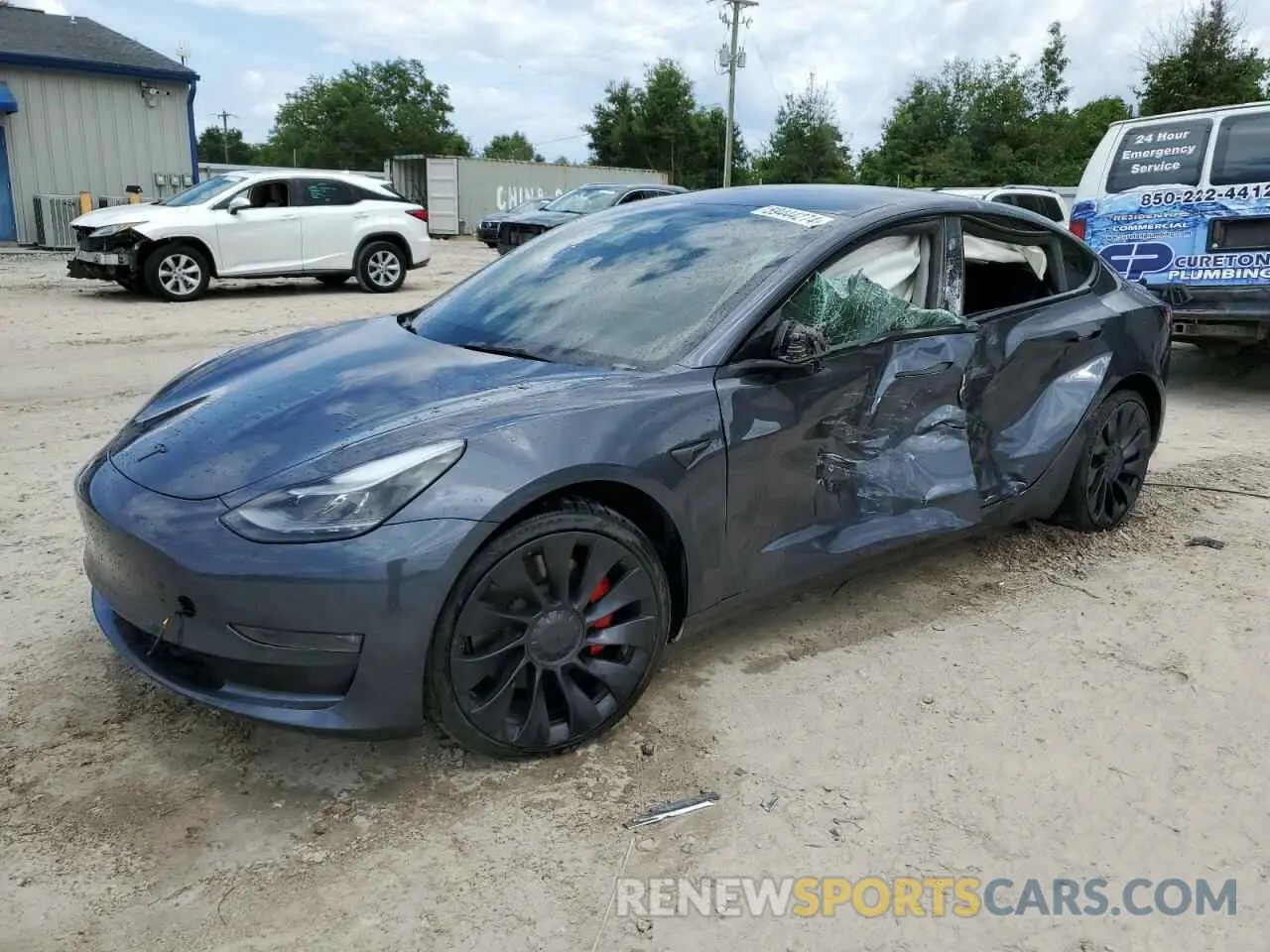 1 Photograph of a damaged car 5YJ3E1EC0NF261869 TESLA MODEL 3 2022