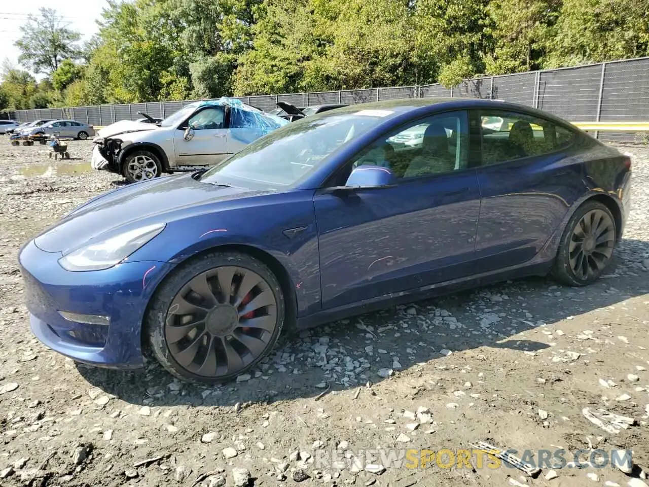 1 Photograph of a damaged car 5YJ3E1EC1NF124116 TESLA MODEL 3 2022