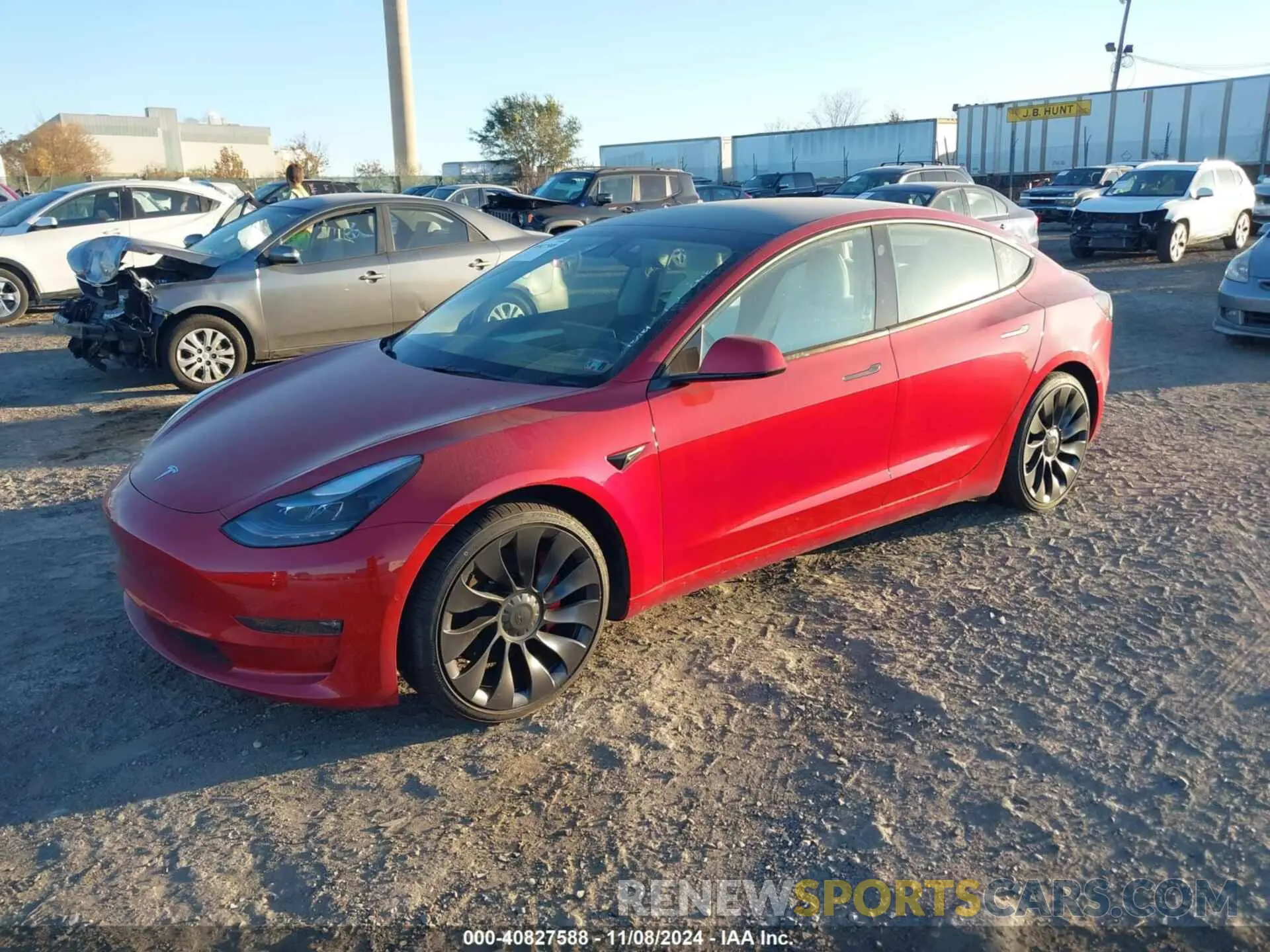 2 Photograph of a damaged car 5YJ3E1EC1NF163191 TESLA MODEL 3 2022