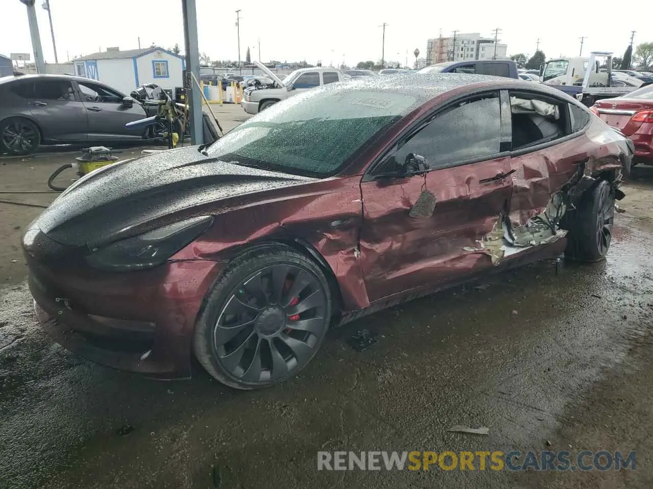 1 Photograph of a damaged car 5YJ3E1EC1NF170240 TESLA MODEL 3 2022