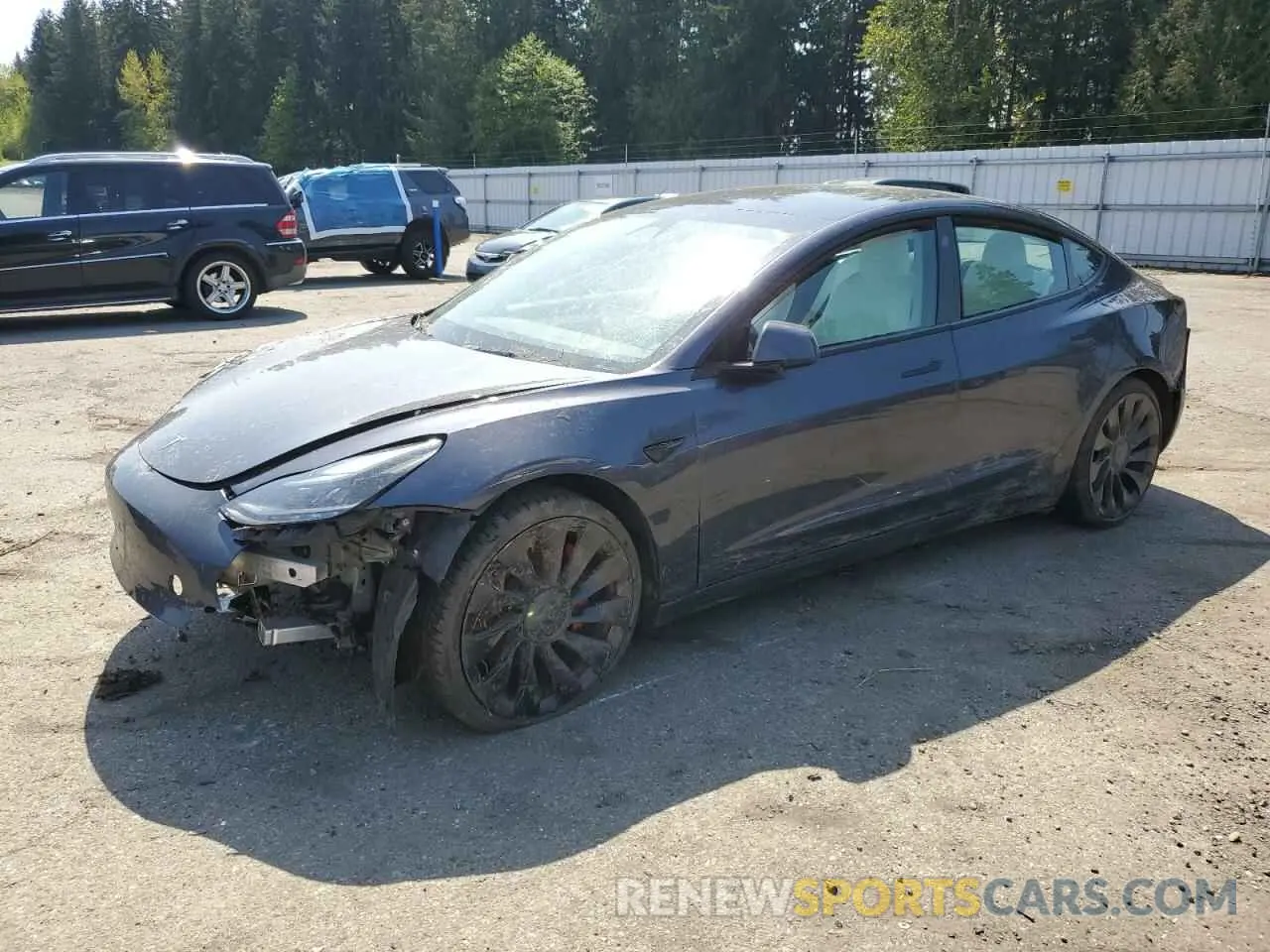 1 Photograph of a damaged car 5YJ3E1EC1NF262416 TESLA MODEL 3 2022