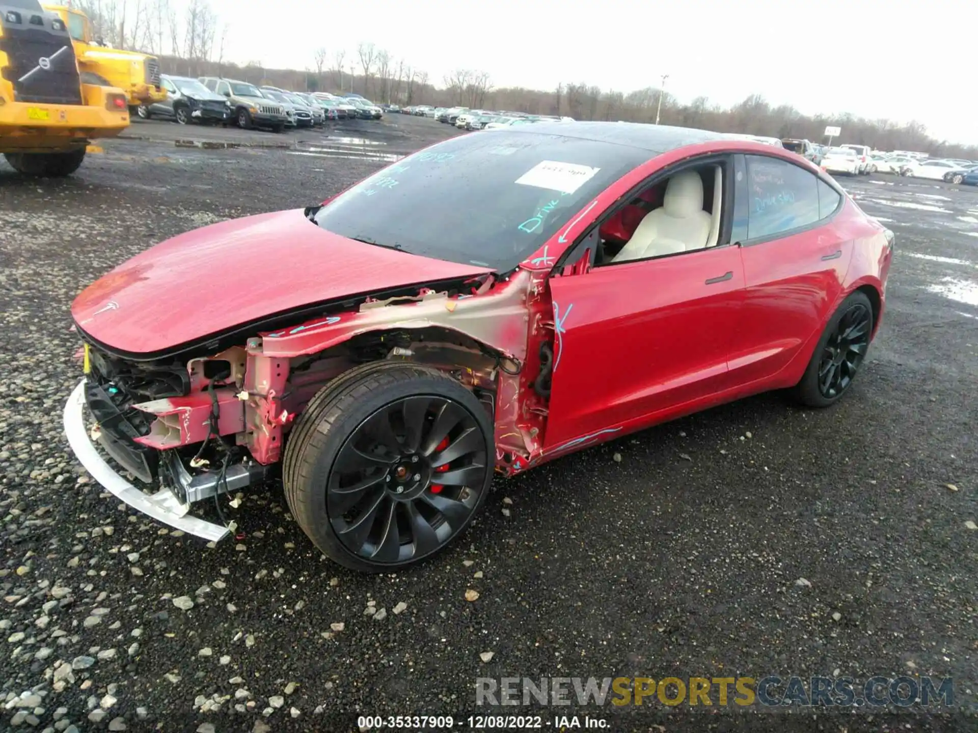 2 Photograph of a damaged car 5YJ3E1EC2NF104215 TESLA MODEL 3 2022