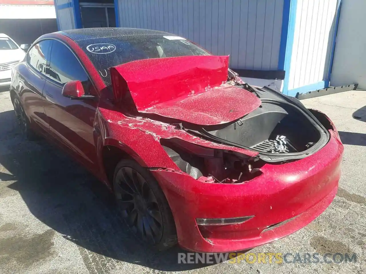 1 Photograph of a damaged car 5YJ3E1EC2NF106627 TESLA MODEL 3 2022