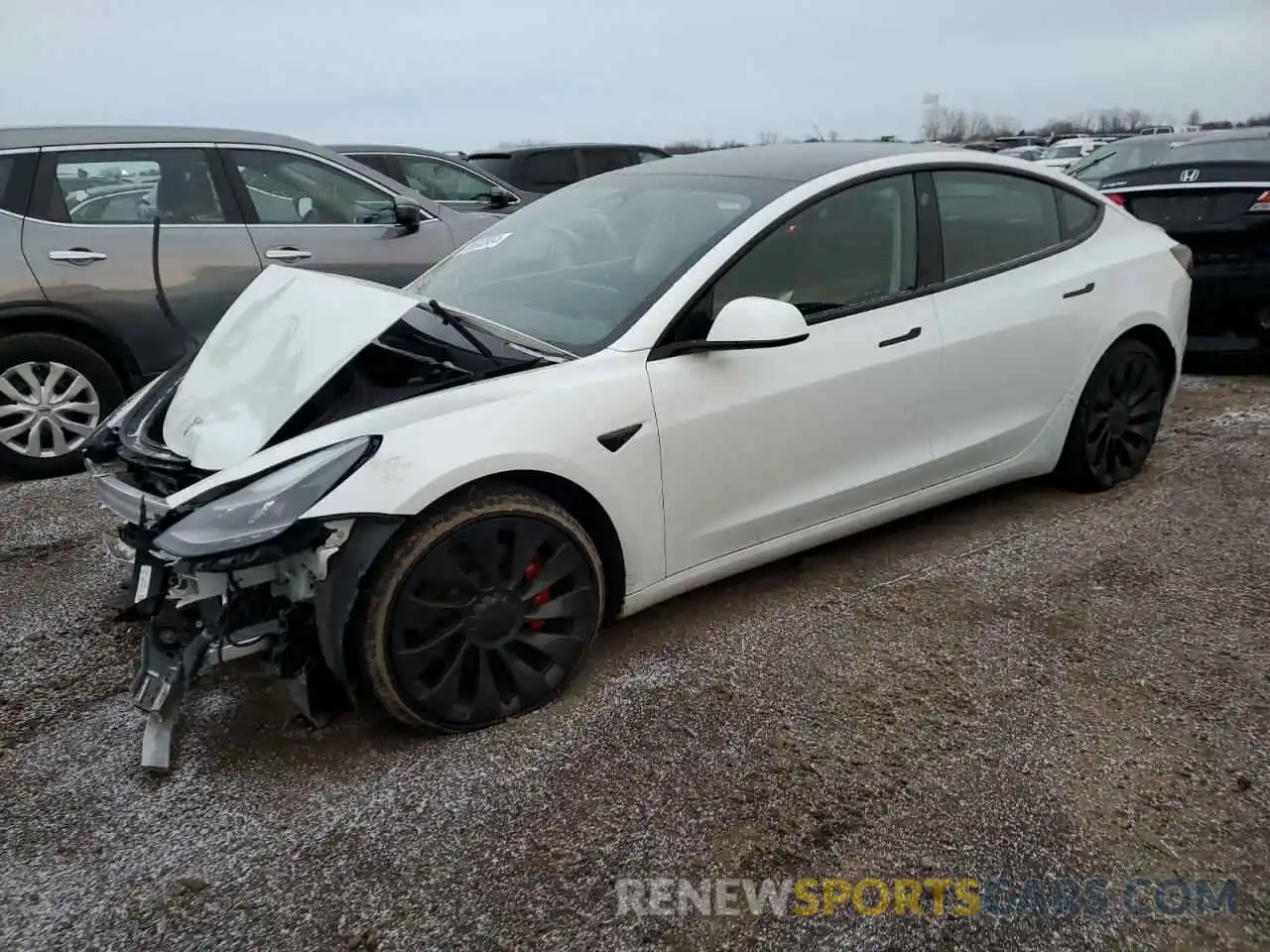 1 Photograph of a damaged car 5YJ3E1EC2NF343103 TESLA MODEL 3 2022