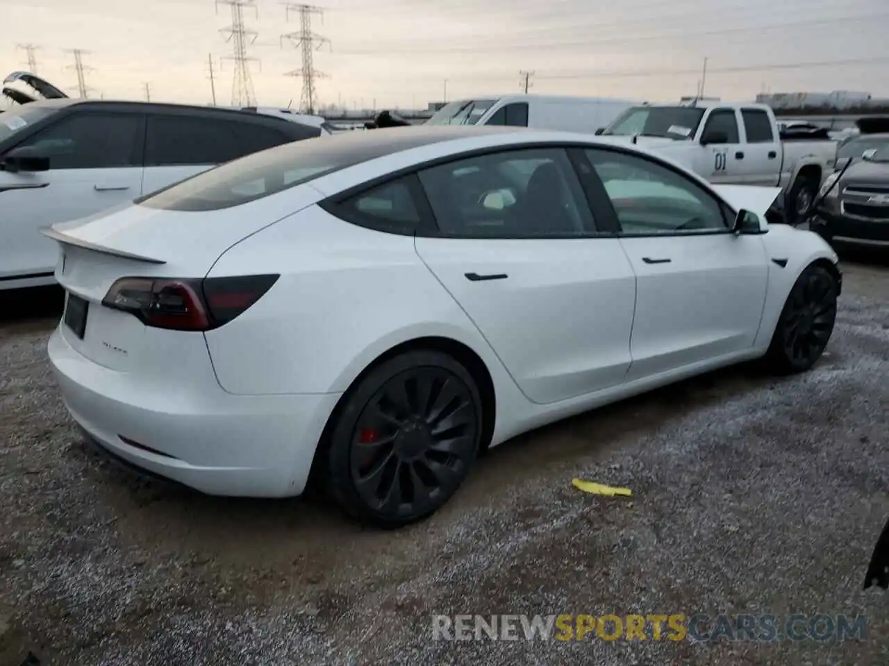 3 Photograph of a damaged car 5YJ3E1EC2NF343103 TESLA MODEL 3 2022