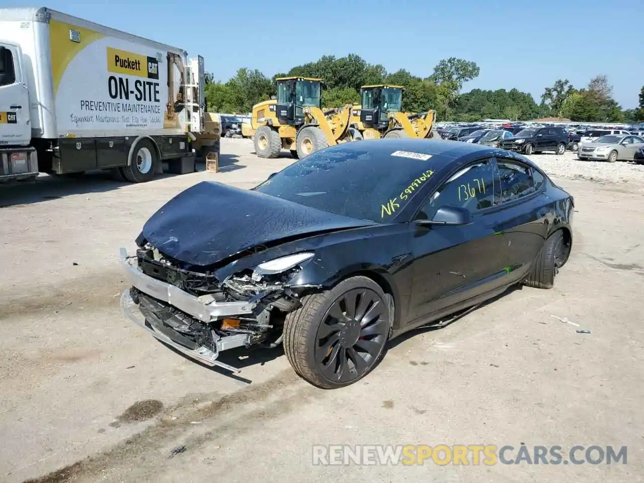 2 Photograph of a damaged car 5YJ3E1EC3NF123534 TESLA MODEL 3 2022