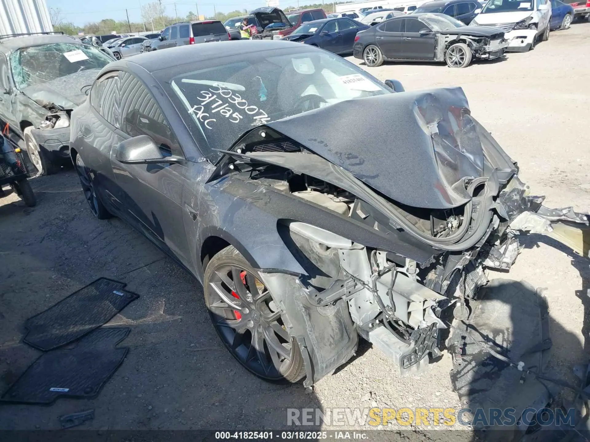 1 Photograph of a damaged car 5YJ3E1EC3NF194197 TESLA MODEL 3 2022