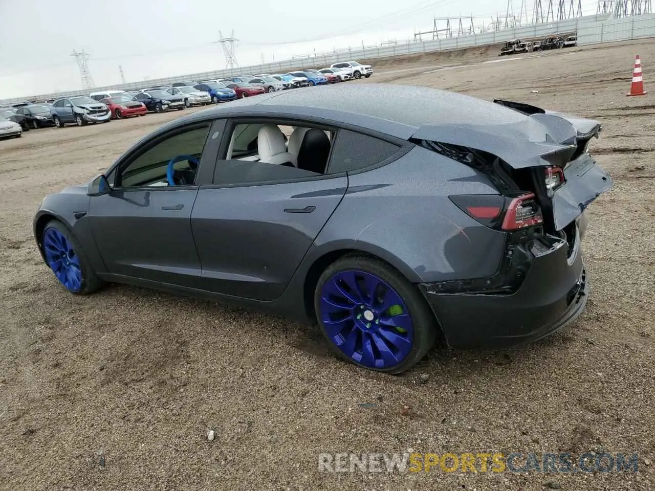 2 Photograph of a damaged car 5YJ3E1EC3NF208468 TESLA MODEL 3 2022