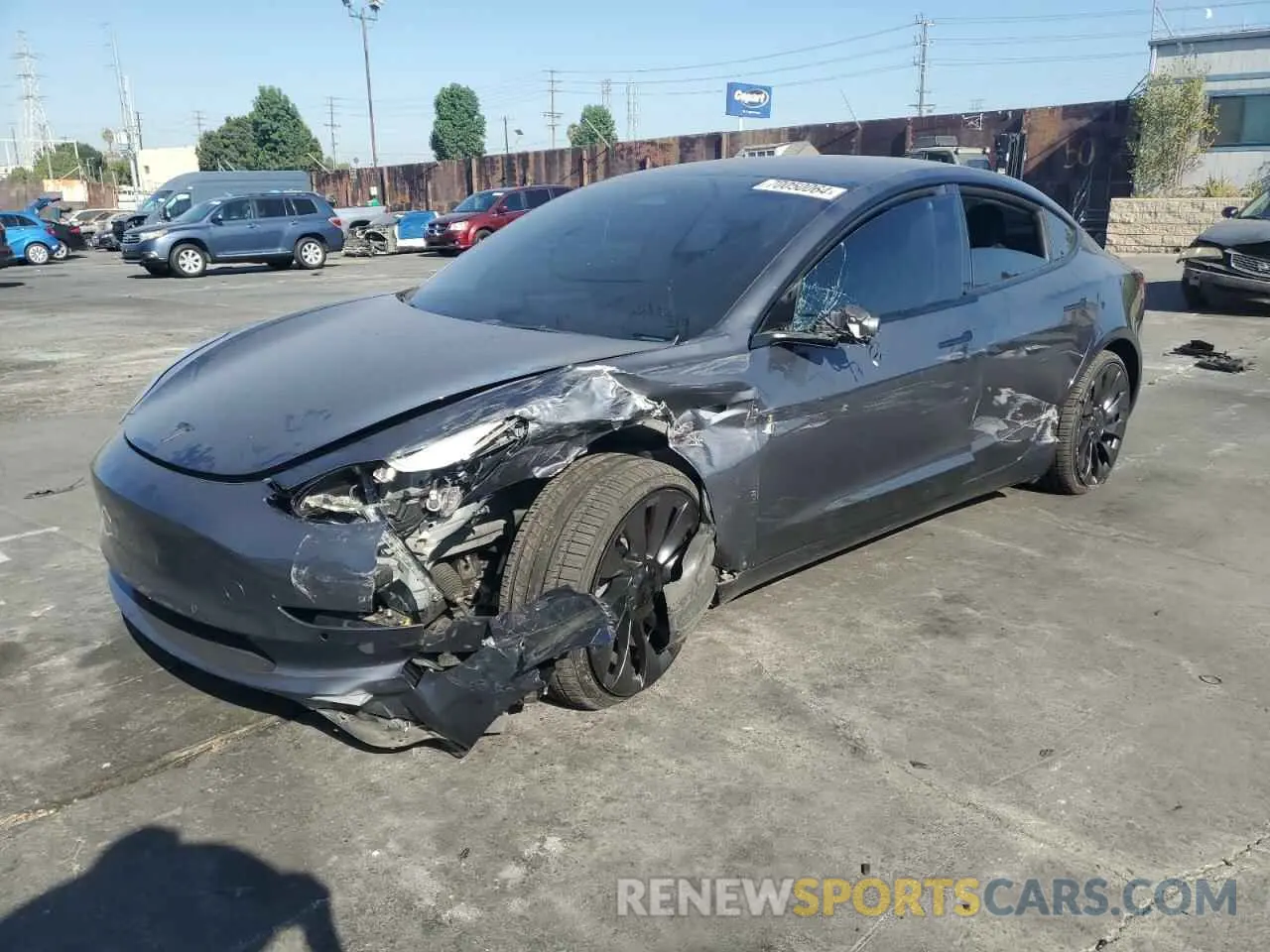1 Photograph of a damaged car 5YJ3E1EC3NF254737 TESLA MODEL 3 2022