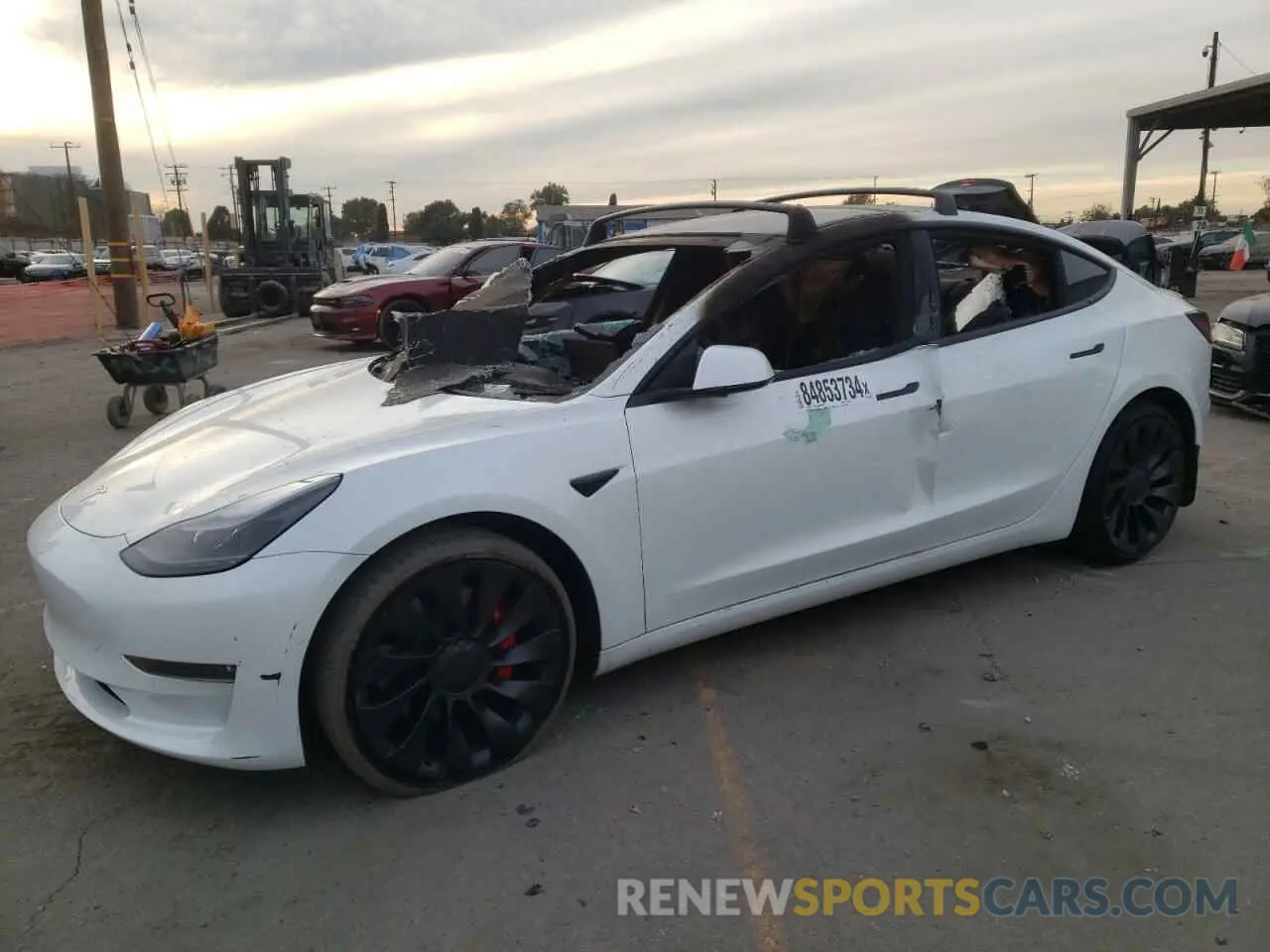 1 Photograph of a damaged car 5YJ3E1EC3NF265334 TESLA MODEL 3 2022