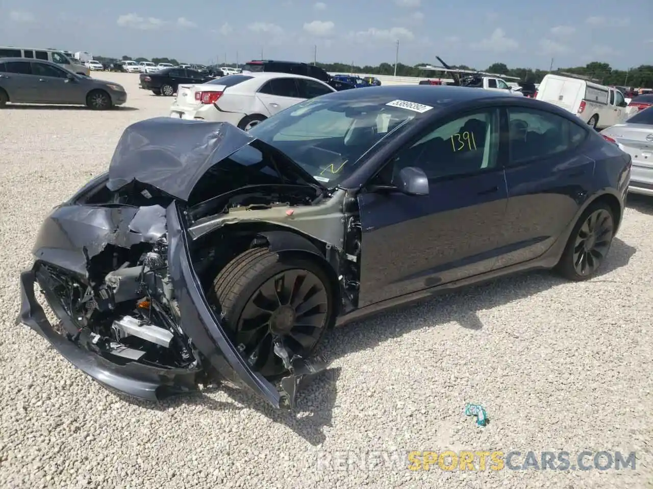 2 Photograph of a damaged car 5YJ3E1EC3NF268315 TESLA MODEL 3 2022