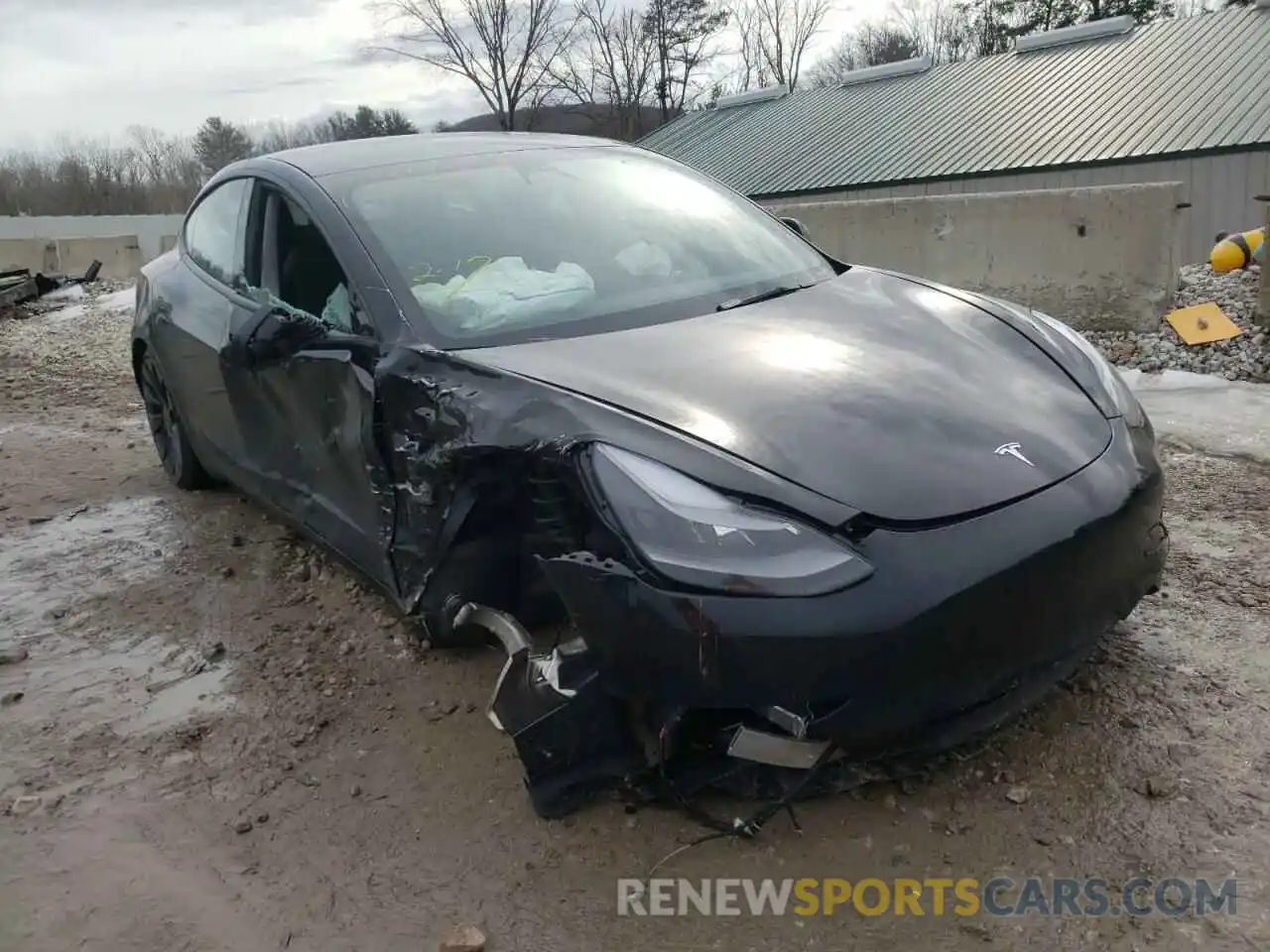 1 Photograph of a damaged car 5YJ3E1EC4NF111585 TESLA MODEL 3 2022