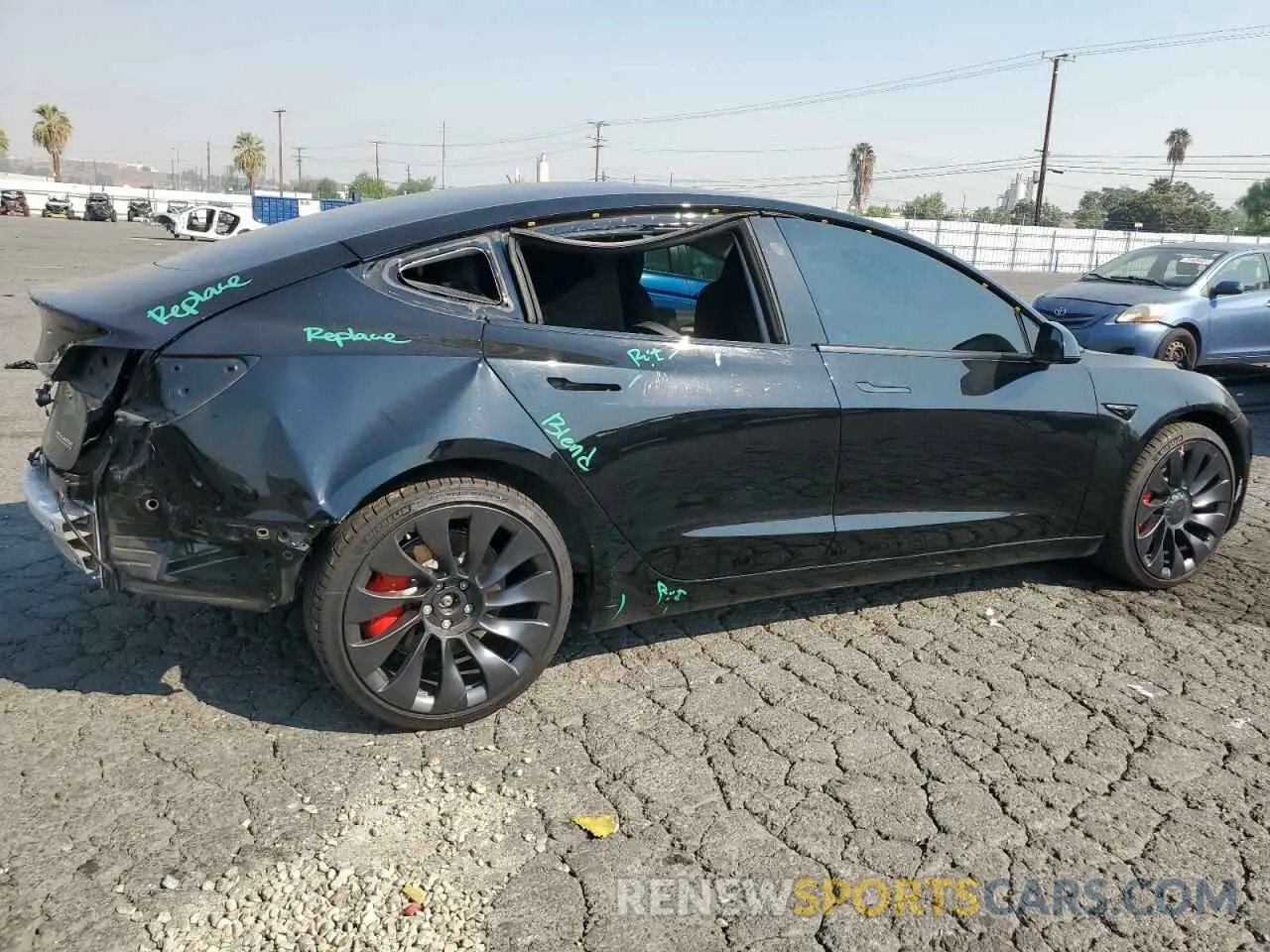 3 Photograph of a damaged car 5YJ3E1EC4NF209306 TESLA MODEL 3 2022