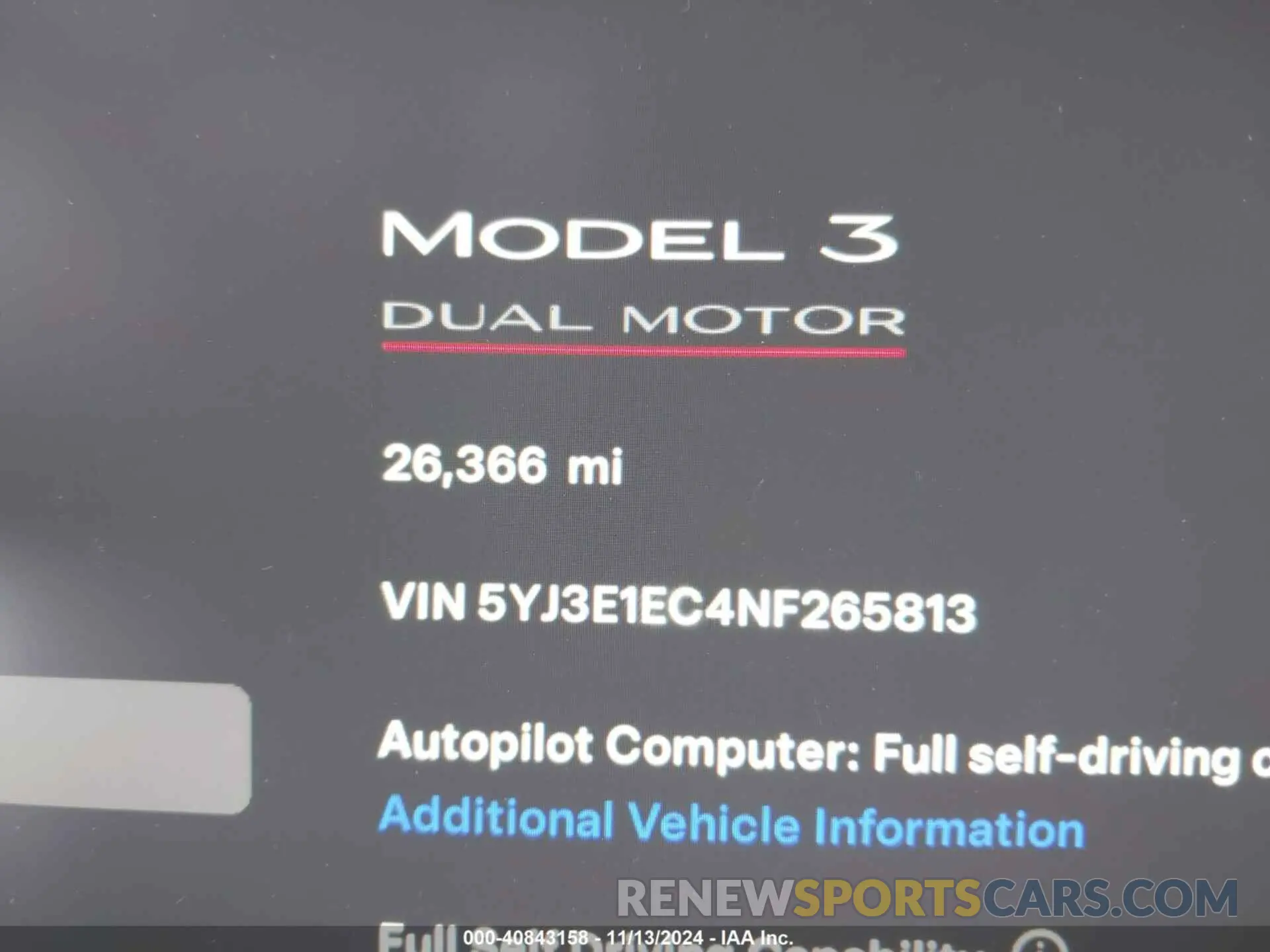 15 Photograph of a damaged car 5YJ3E1EC4NF265813 TESLA MODEL 3 2022