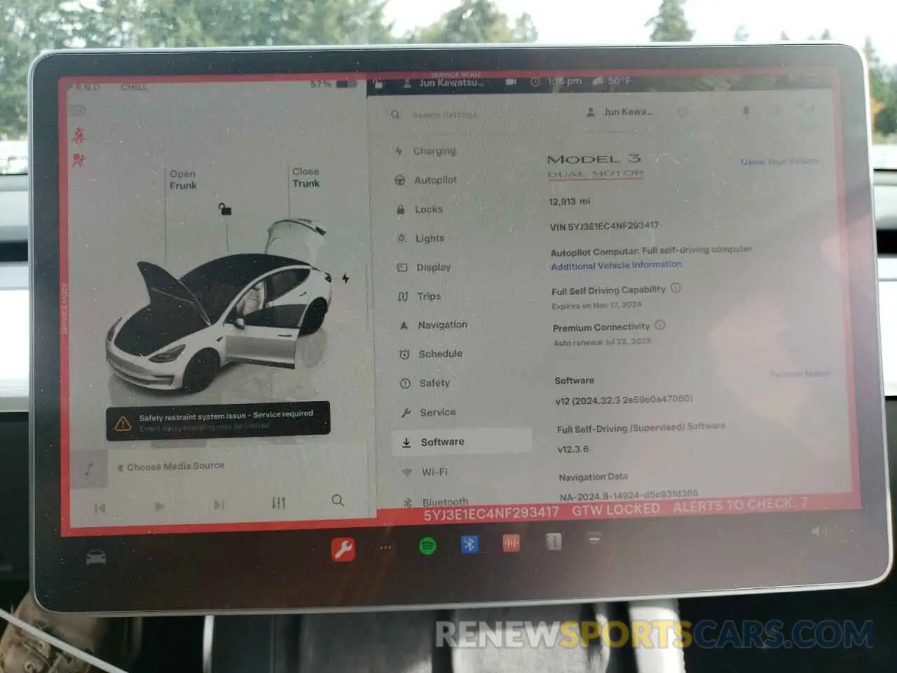 9 Photograph of a damaged car 5YJ3E1EC4NF293417 TESLA MODEL 3 2022