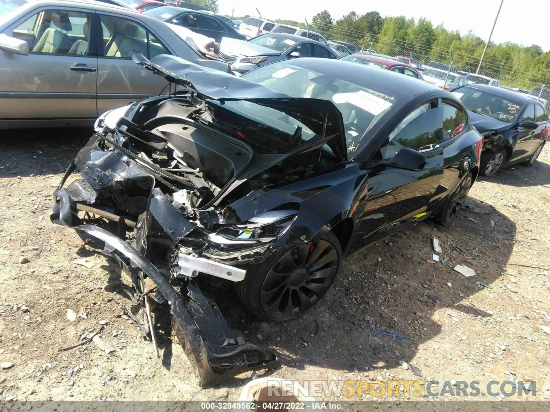 2 Photograph of a damaged car 5YJ3E1EC5NF163257 TESLA MODEL 3 2022