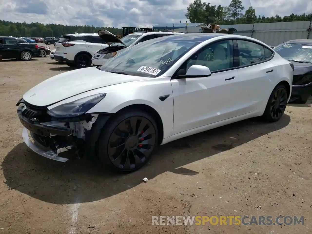 2 Photograph of a damaged car 5YJ3E1EC5NF268025 TESLA MODEL 3 2022