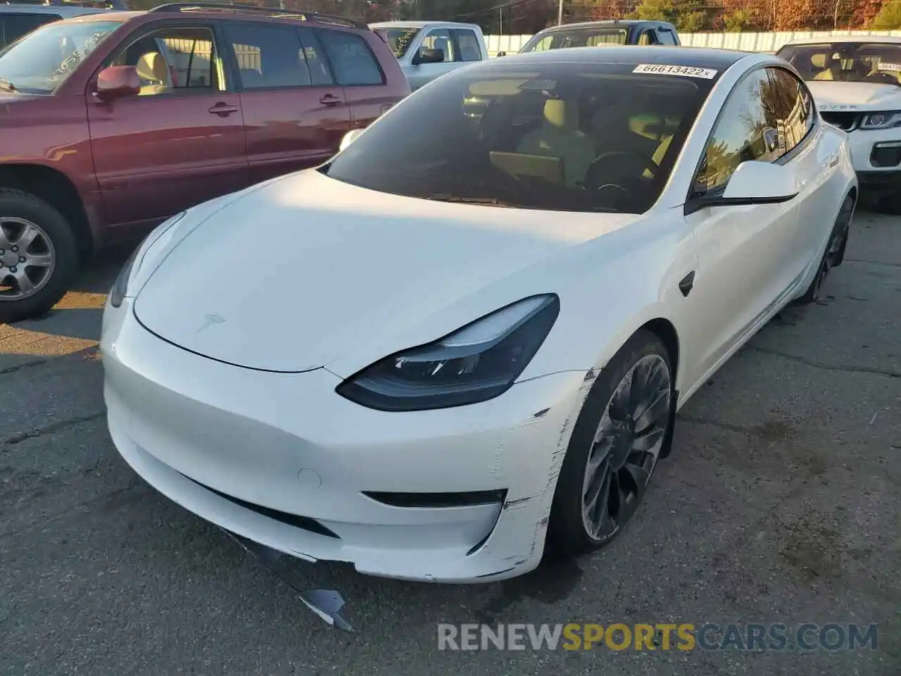 2 Photograph of a damaged car 5YJ3E1EC5NF344147 TESLA MODEL 3 2022