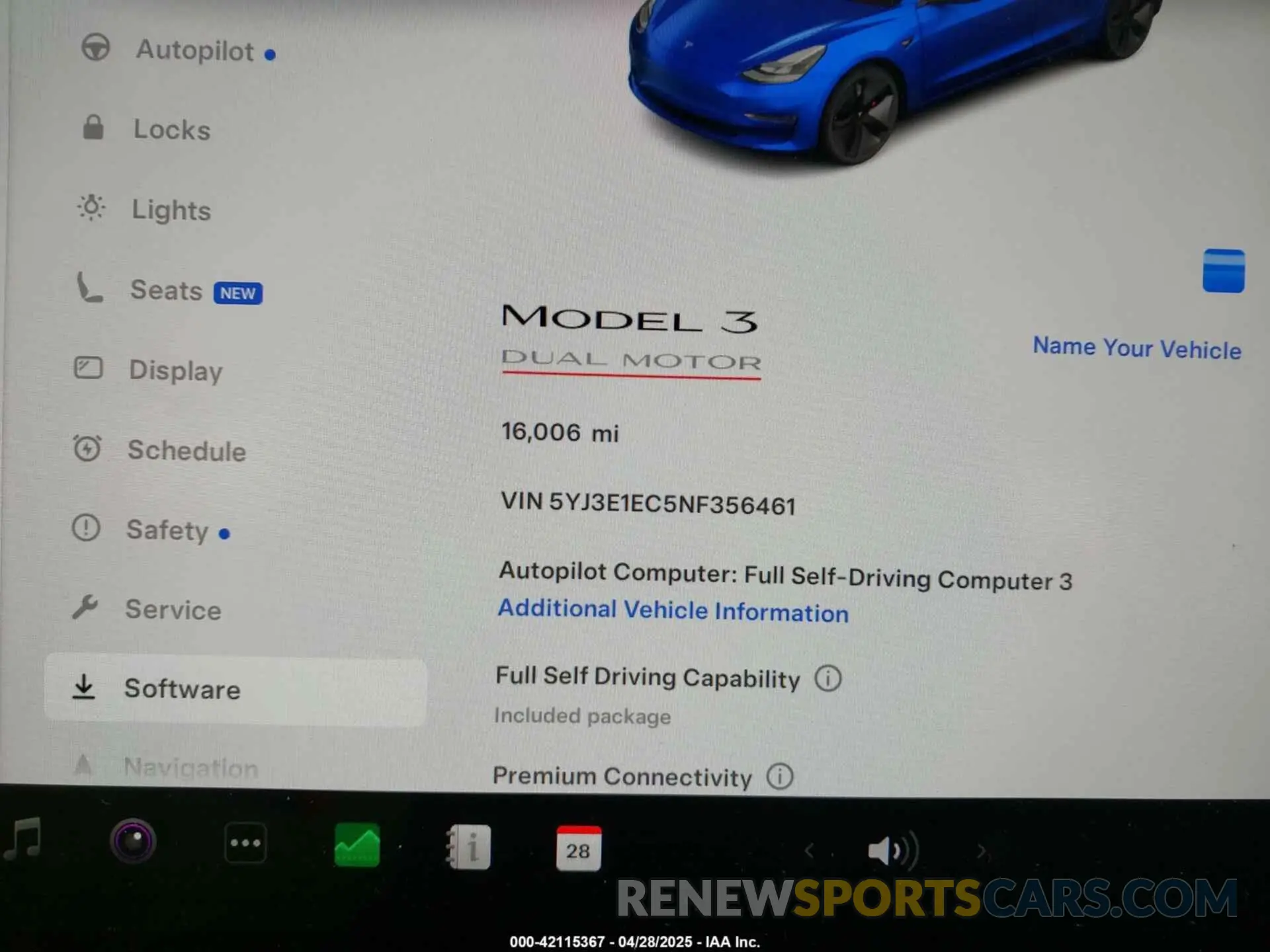 7 Photograph of a damaged car 5YJ3E1EC5NF356461 TESLA MODEL 3 2022