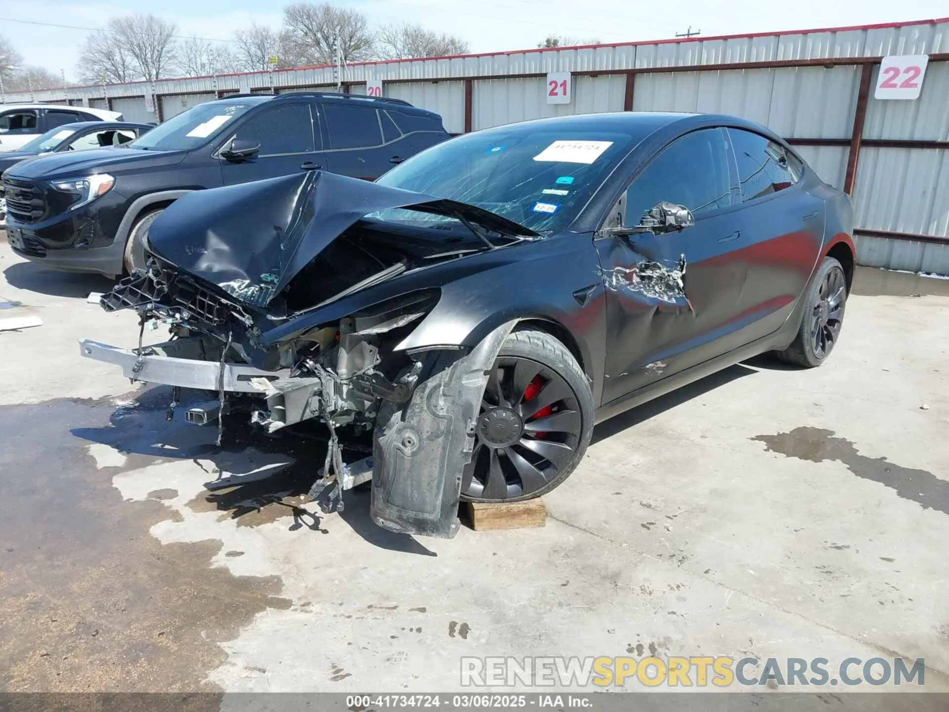 2 Photograph of a damaged car 5YJ3E1EC6NF104475 TESLA MODEL 3 2022