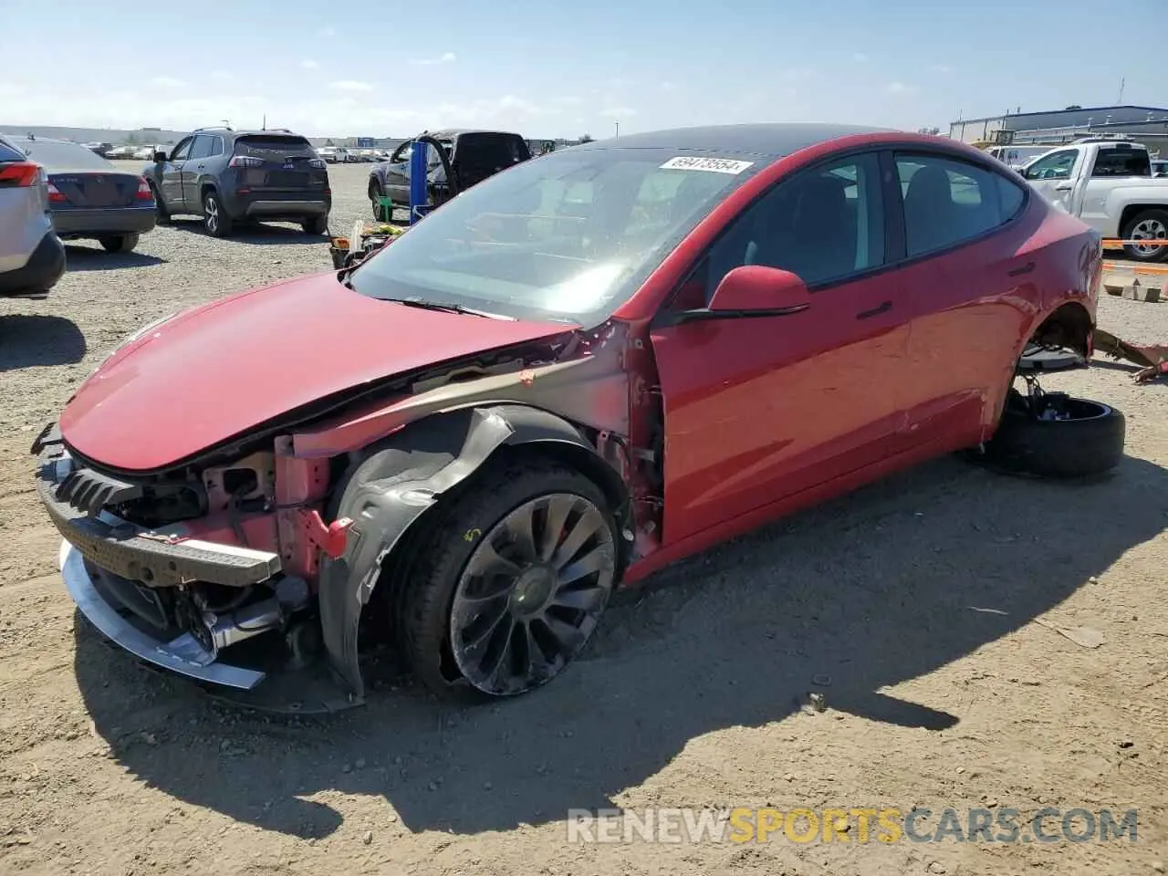 1 Photograph of a damaged car 5YJ3E1EC6NF168984 TESLA MODEL 3 2022