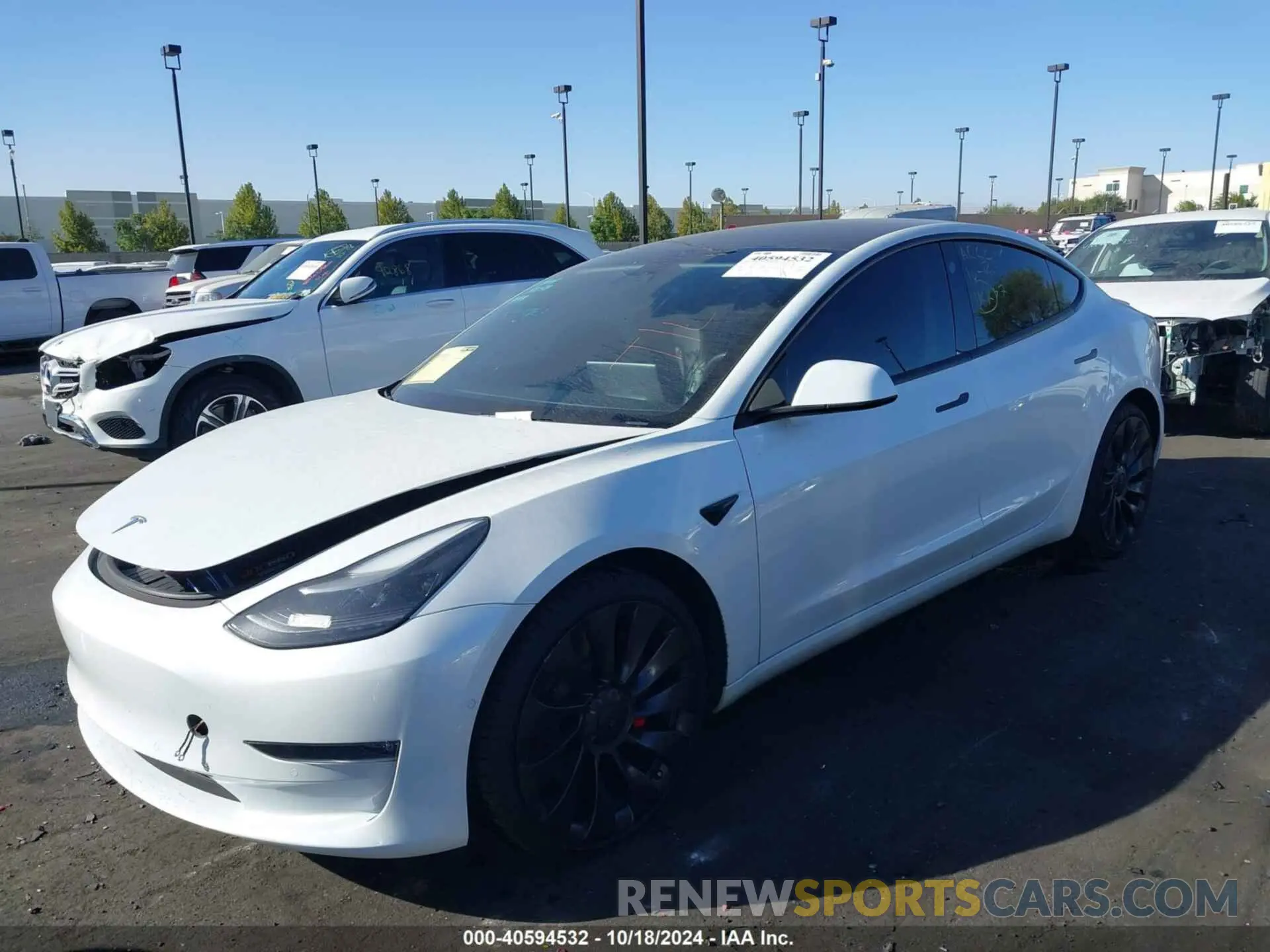 2 Photograph of a damaged car 5YJ3E1EC6NF204141 TESLA MODEL 3 2022