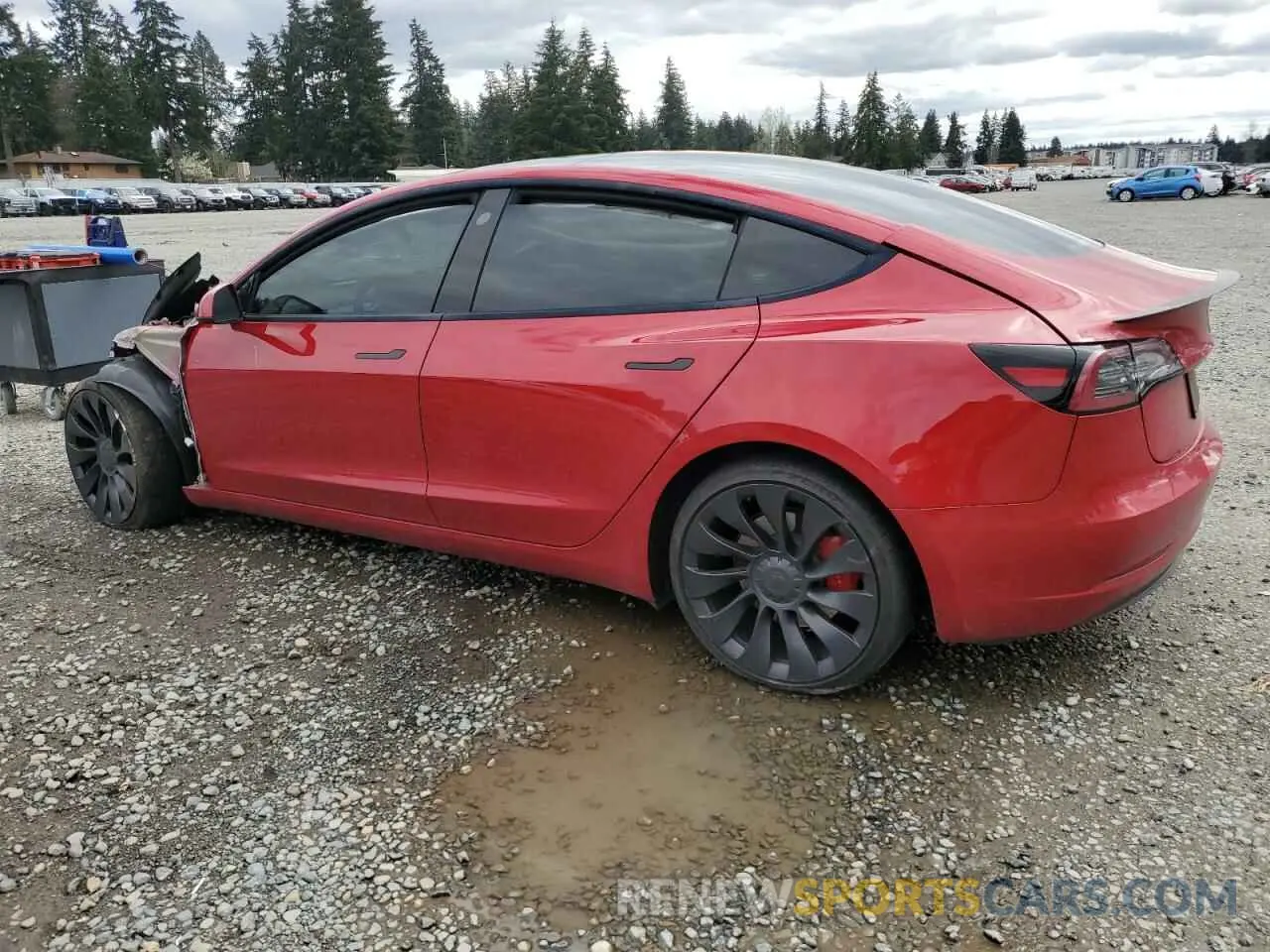 2 Photograph of a damaged car 5YJ3E1EC6NF244817 TESLA MODEL 3 2022