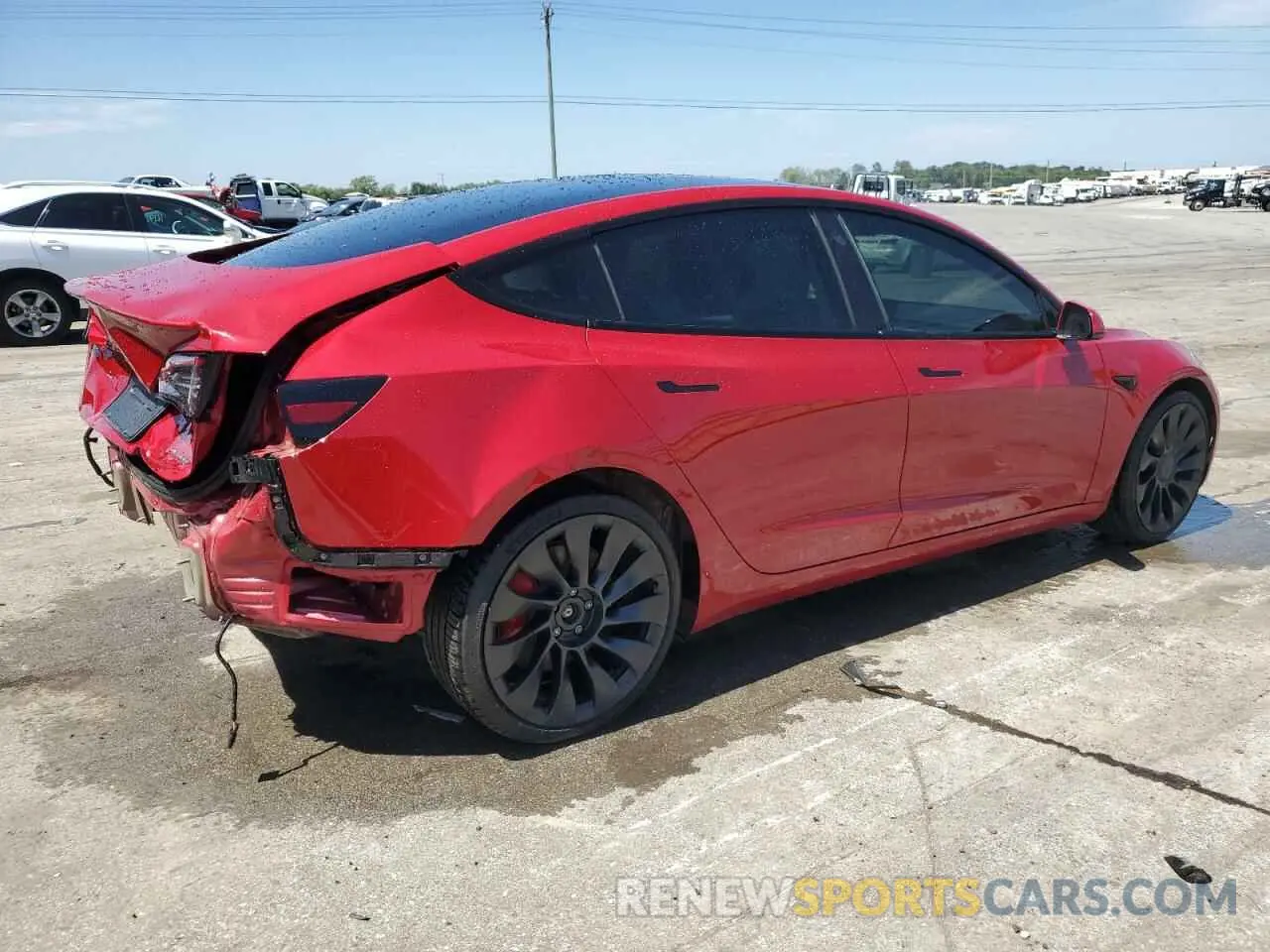 3 Photograph of a damaged car 5YJ3E1EC6NF262704 TESLA MODEL 3 2022