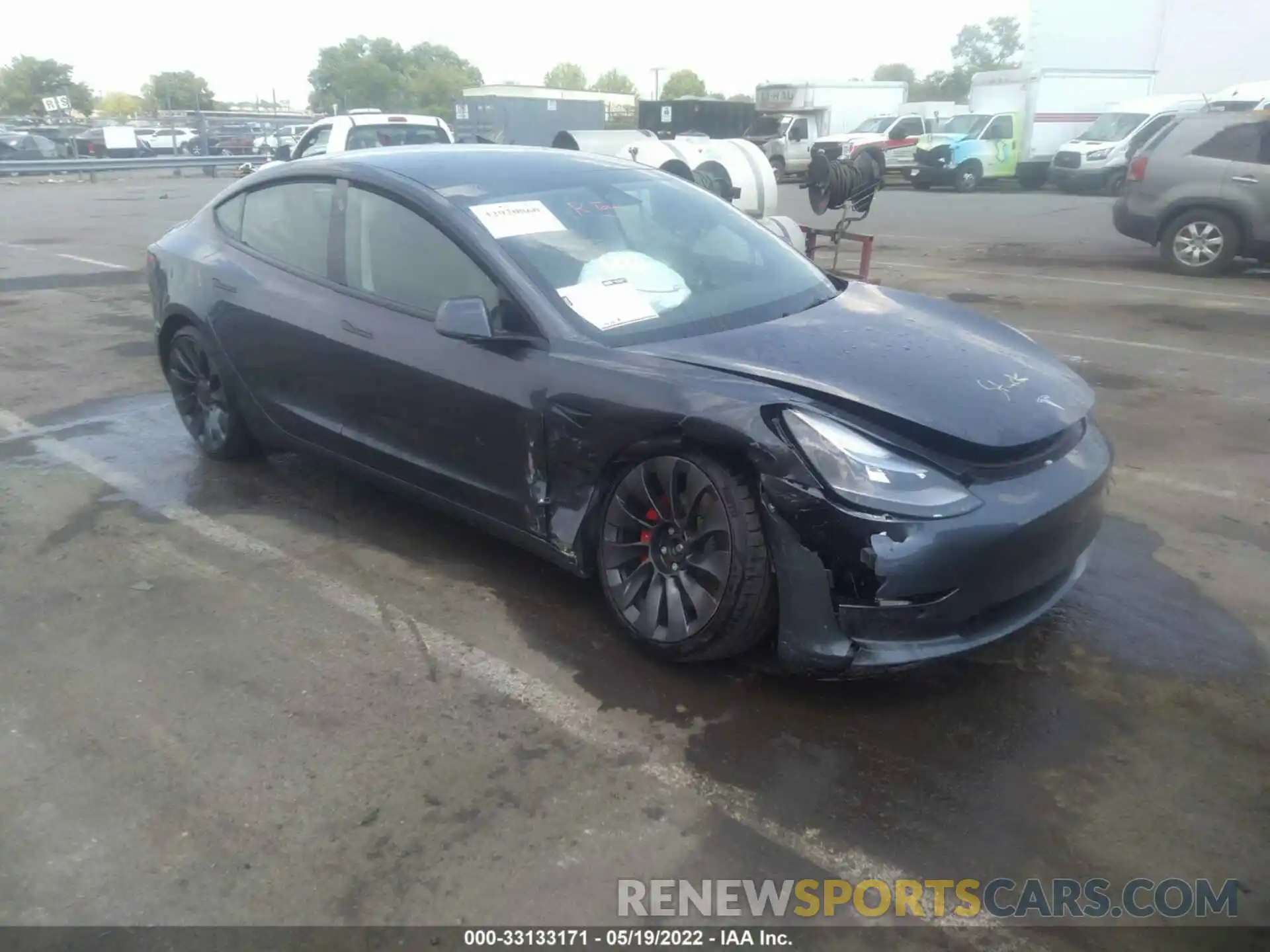 1 Photograph of a damaged car 5YJ3E1EC7NF103271 TESLA MODEL 3 2022