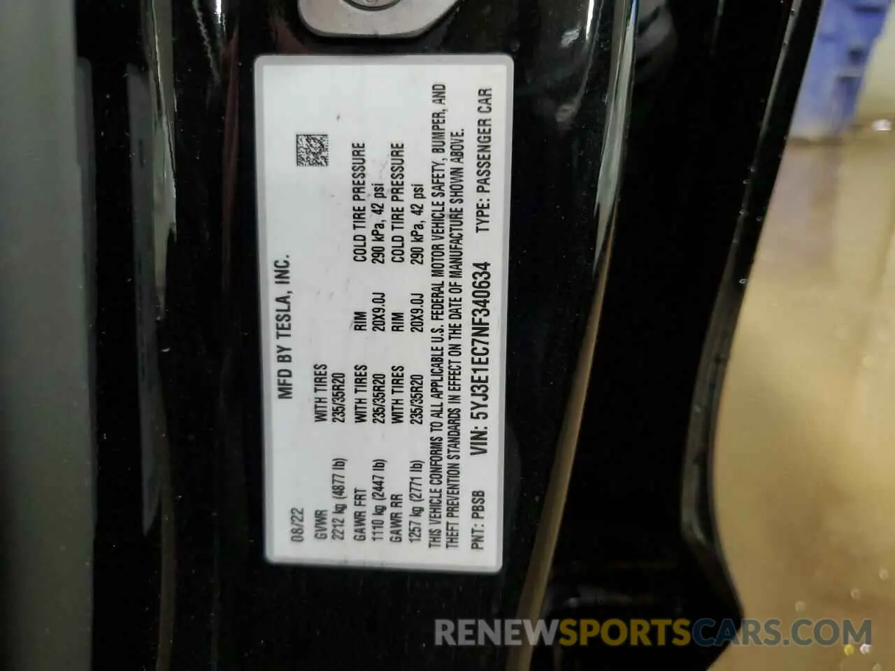 13 Photograph of a damaged car 5YJ3E1EC7NF340634 TESLA MODEL 3 2022