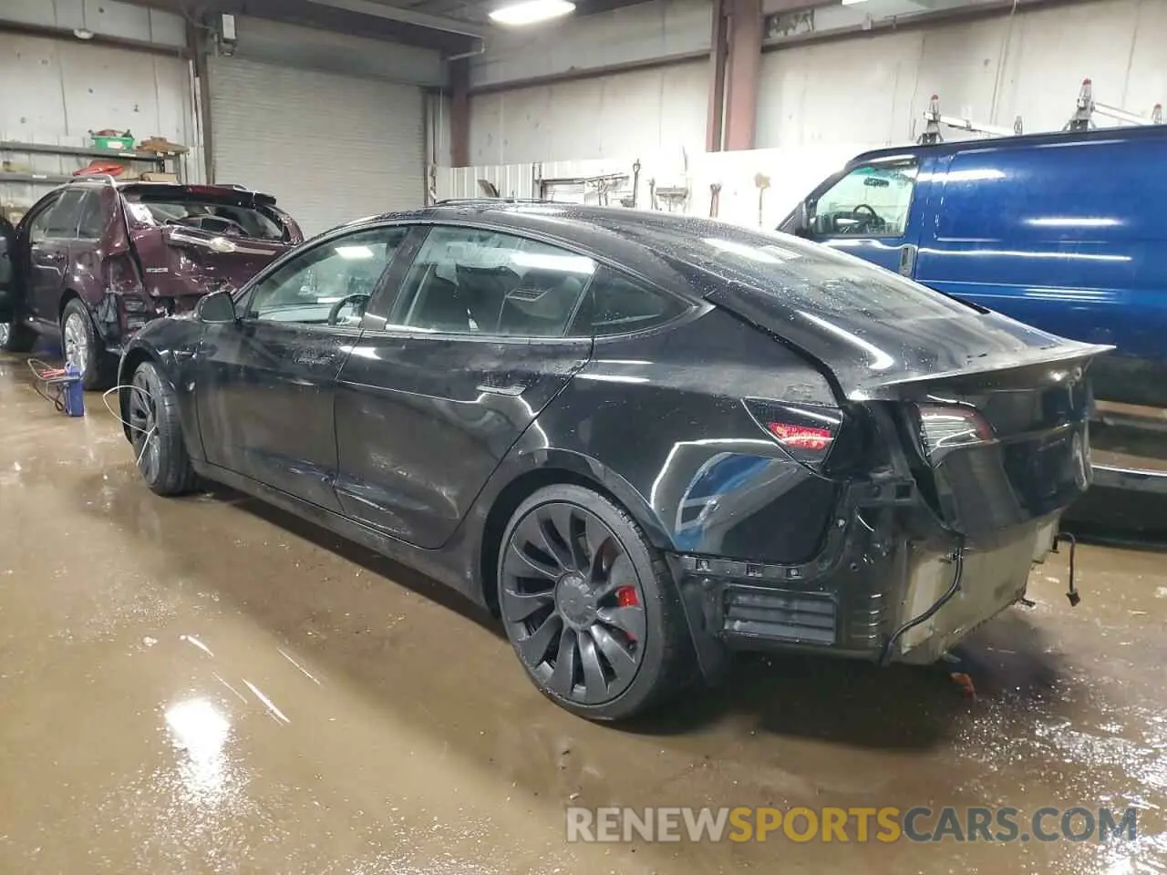 2 Photograph of a damaged car 5YJ3E1EC7NF340634 TESLA MODEL 3 2022