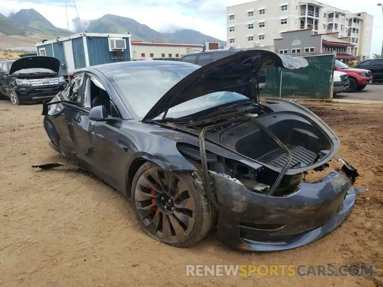 1 Photograph of a damaged car 5YJ3E1EC8NF154097 TESLA MODEL 3 2022