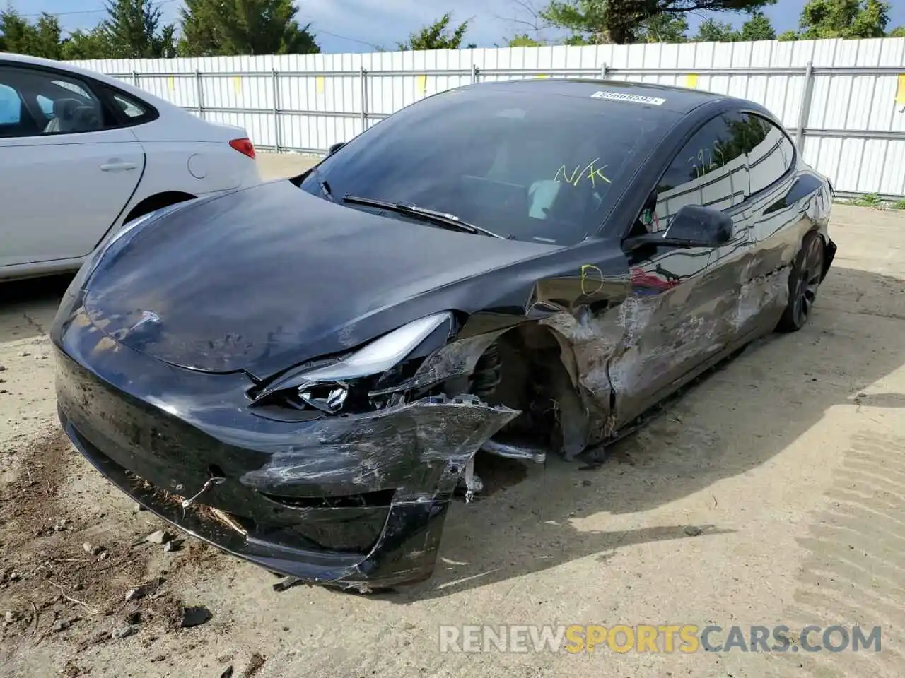 2 Photograph of a damaged car 5YJ3E1EC8NF238226 TESLA MODEL 3 2022