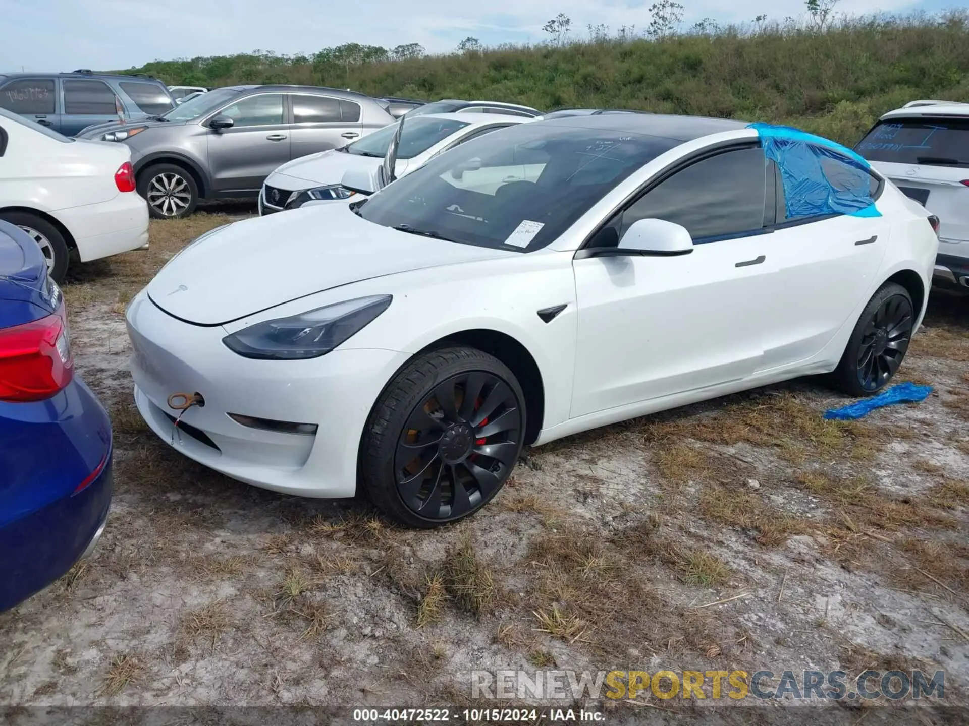 2 Photograph of a damaged car 5YJ3E1EC8NF347477 TESLA MODEL 3 2022