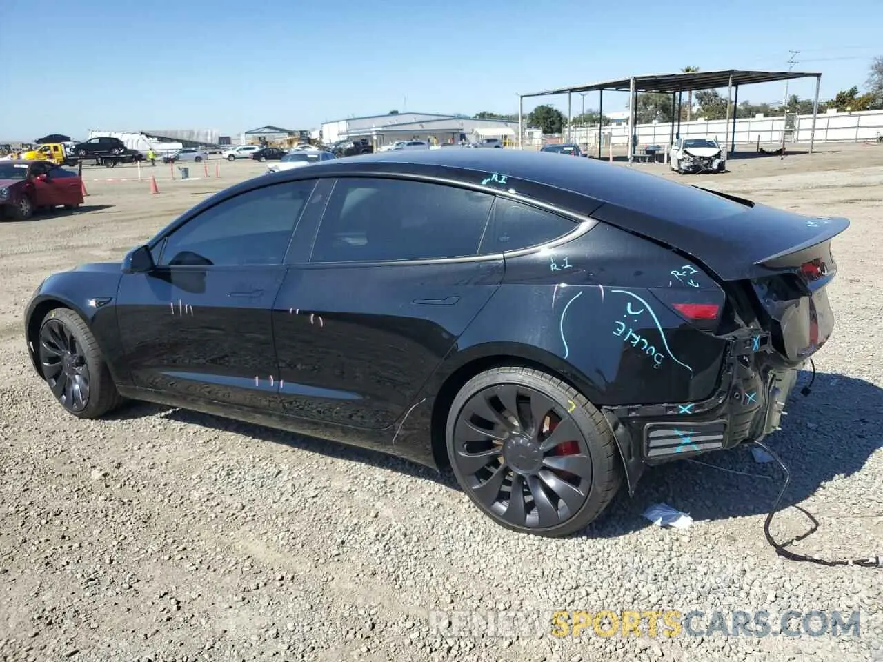 2 Photograph of a damaged car 5YJ3E1EC8NF353747 TESLA MODEL 3 2022