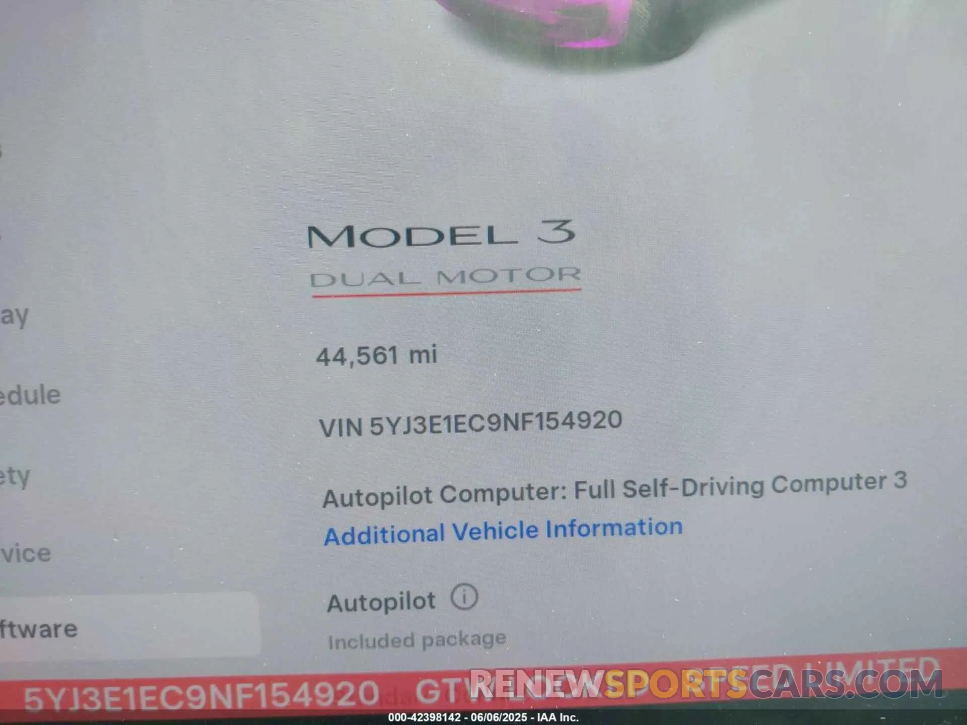 14 Photograph of a damaged car 5YJ3E1EC9NF154920 TESLA MODEL 3 2022
