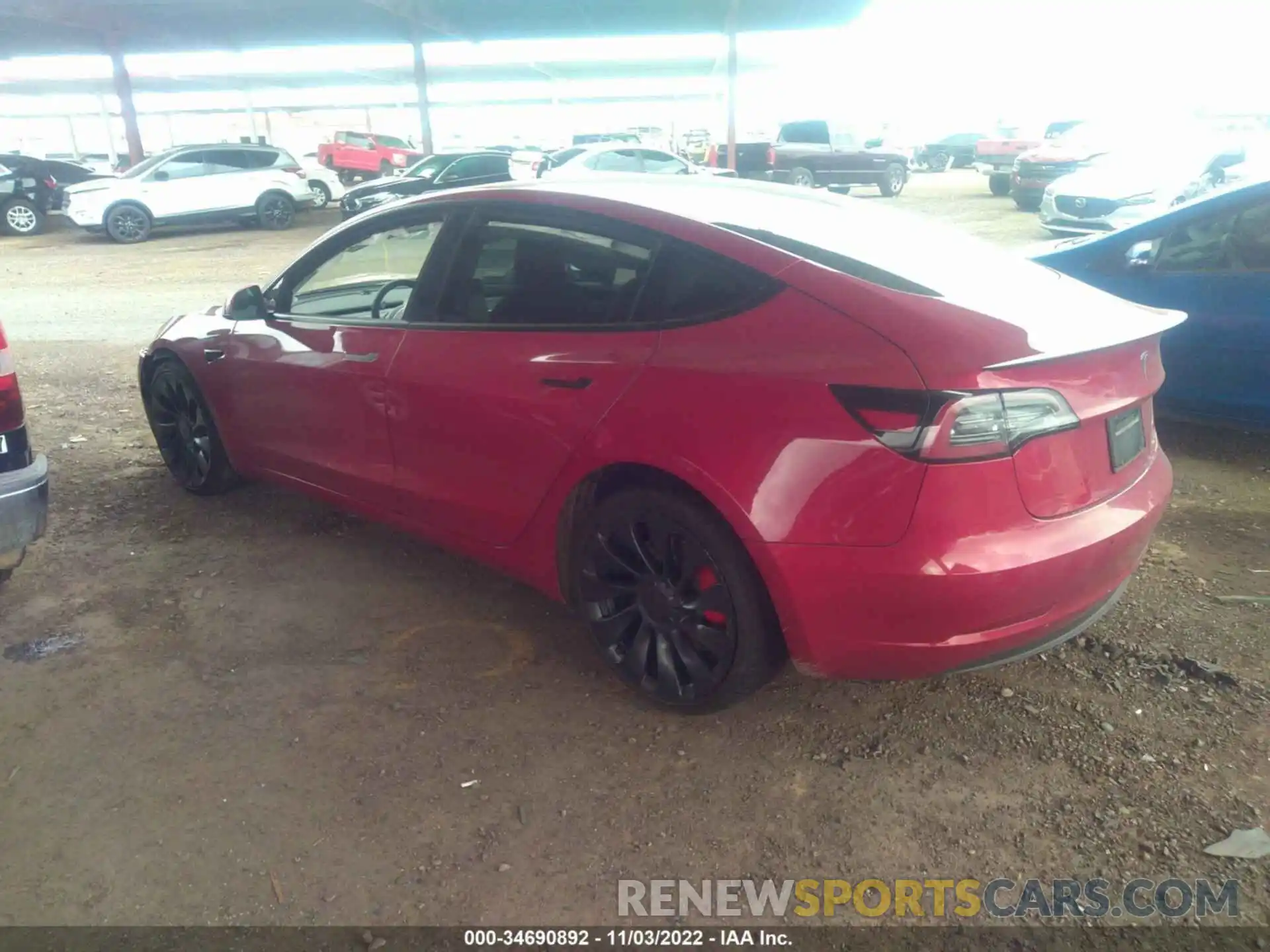 3 Photograph of a damaged car 5YJ3E1EC9NF353742 TESLA MODEL 3 2022